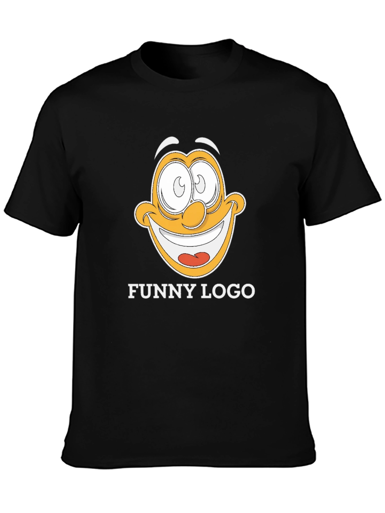 Black Funny Logo Graphic Black T-Shirt view 3