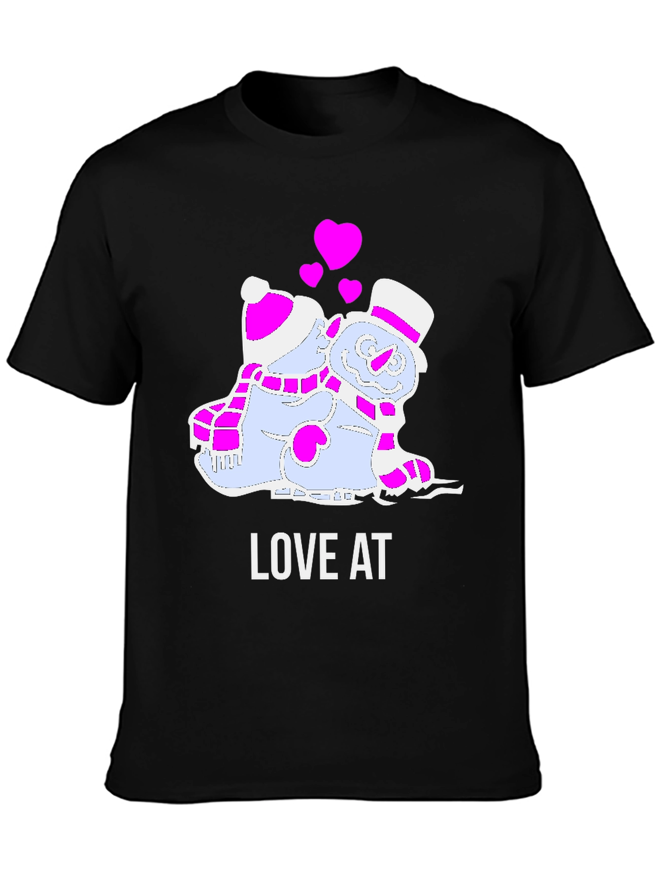Black Love at First Ice: Snowman Couple T-Shirt view 3