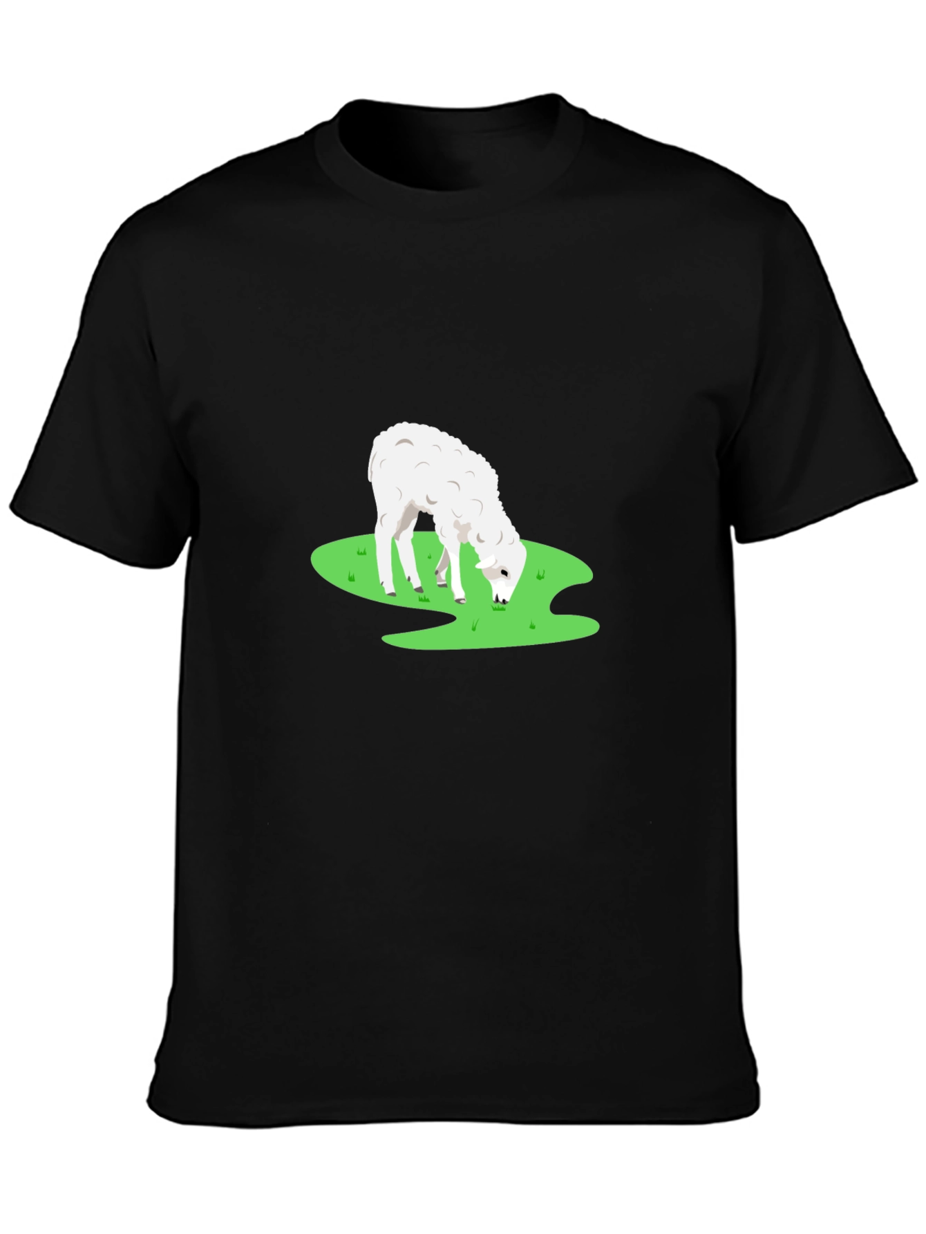 Black Black T-Shirt with Sheep Graphic view 3