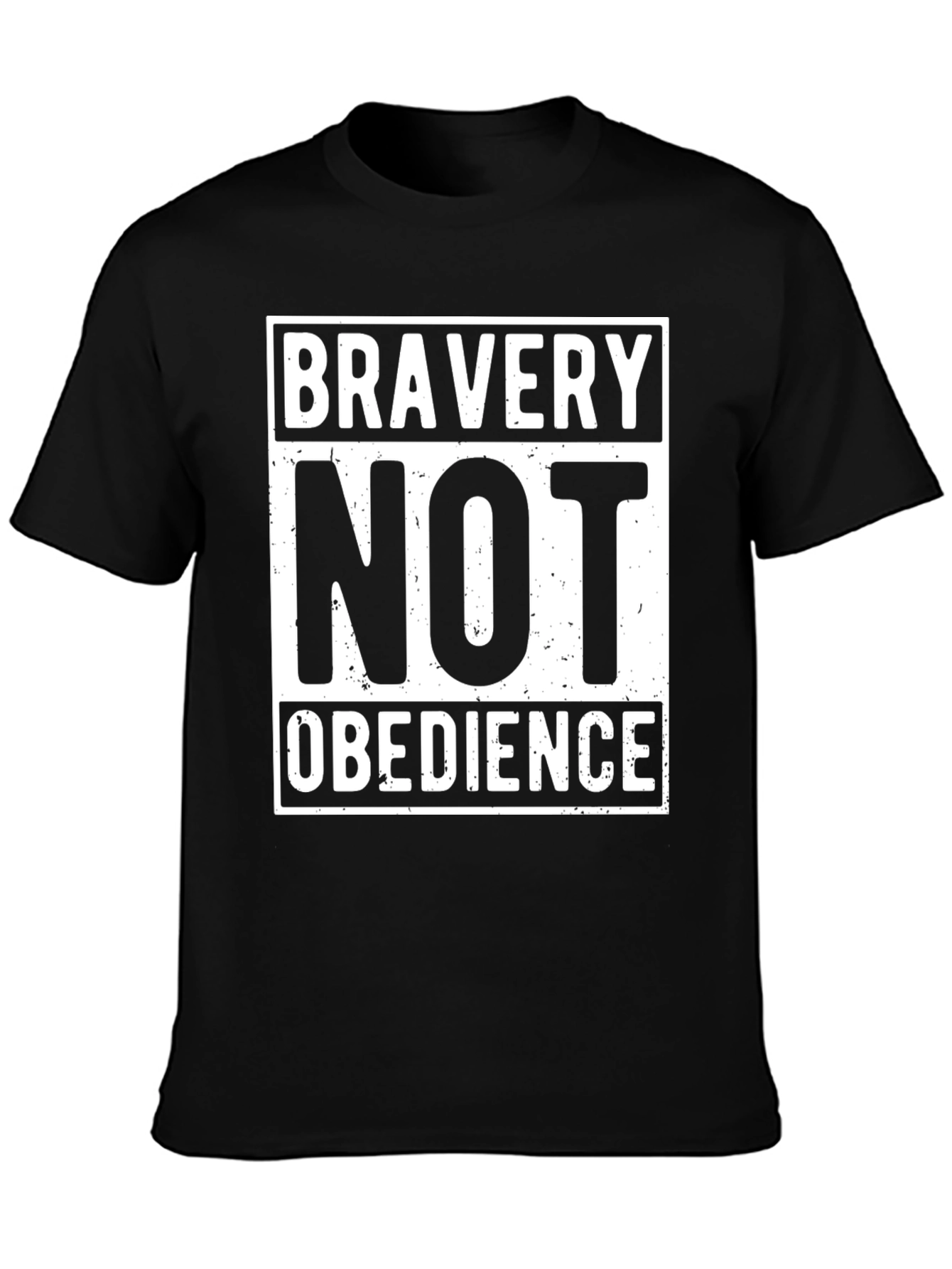 Black Bravery Not Obedience Graphic T-Shirt view 3
