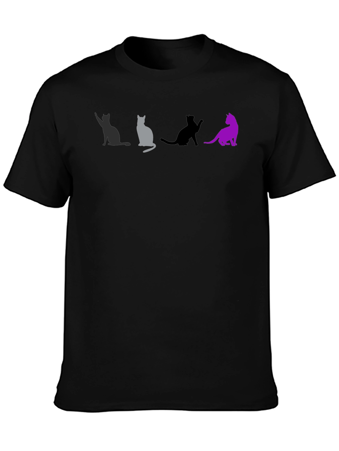 Black Cats Silhouette Graphic Tee - Unique T-Shirt Design view 3