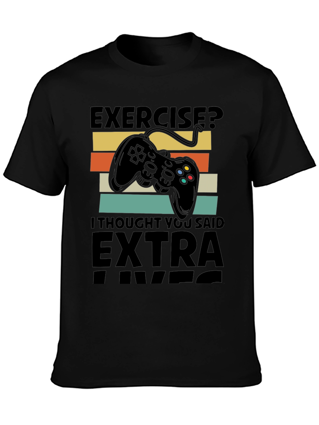 Black Extra Lives Gamer T-Shirt view 3