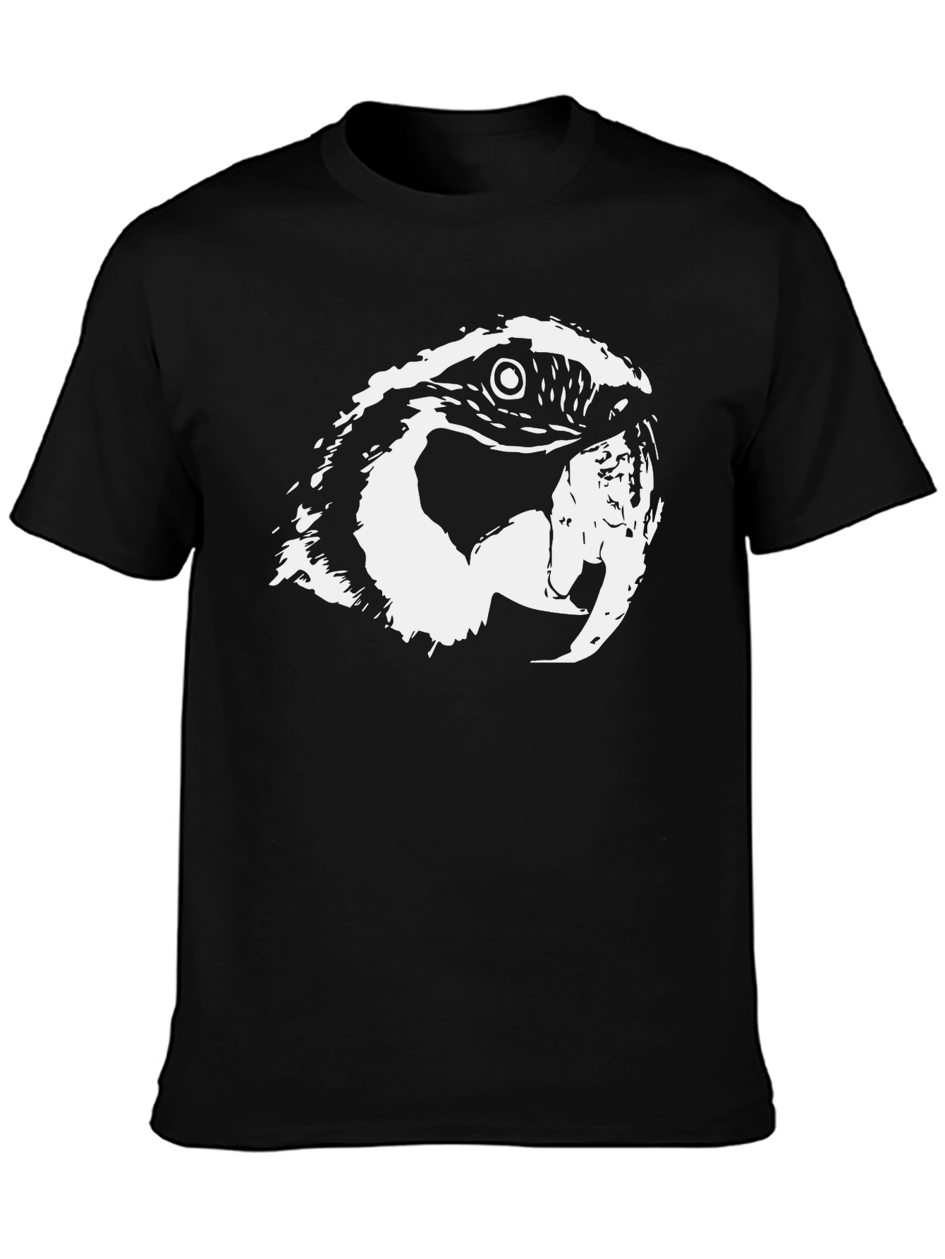 Black Parrot Graphic Tee - Black Cotton T-Shirt view 3