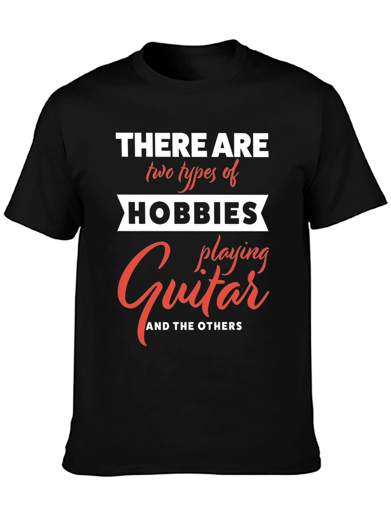 Black Guitar Hobby T-Shirt view 3