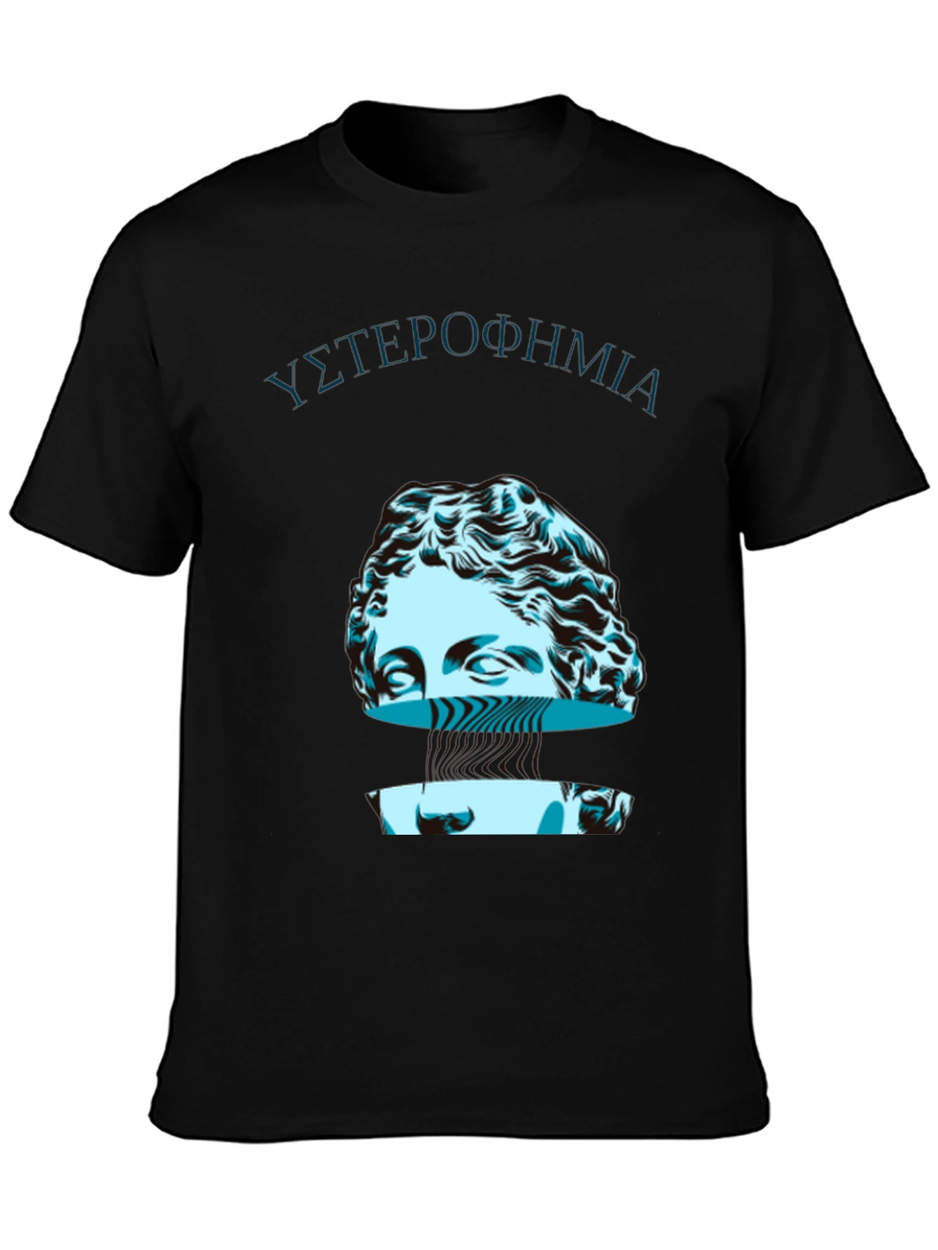 Black Abstract Bust Graphic Tee view 3