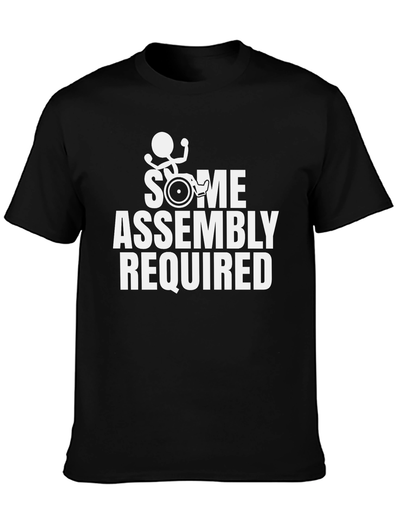 Black Some Assembly Required Funny Graphic T-Shirt view 3