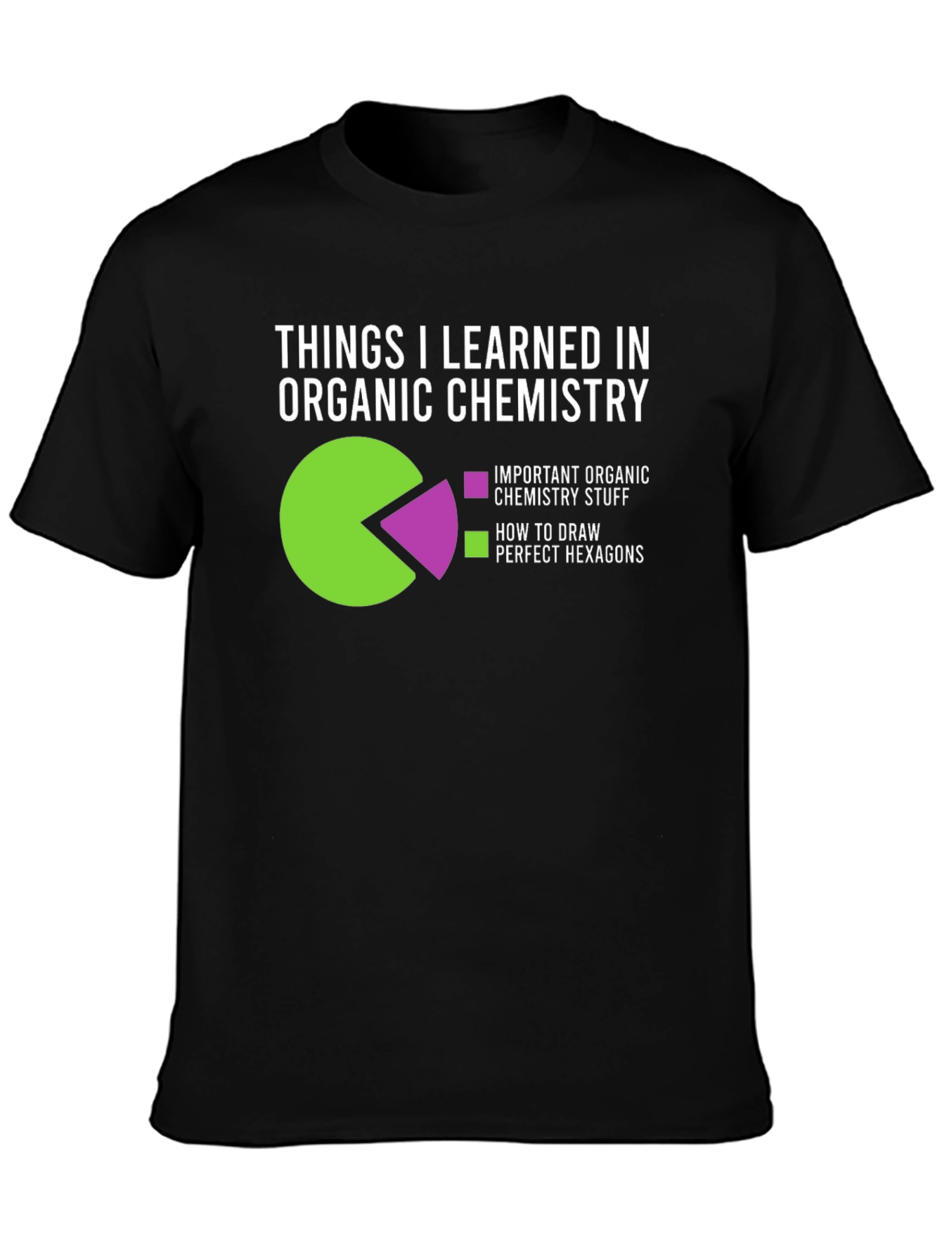 Black Organic Chemistry Hexagons T-Shirt - Funny Science Tee view 3