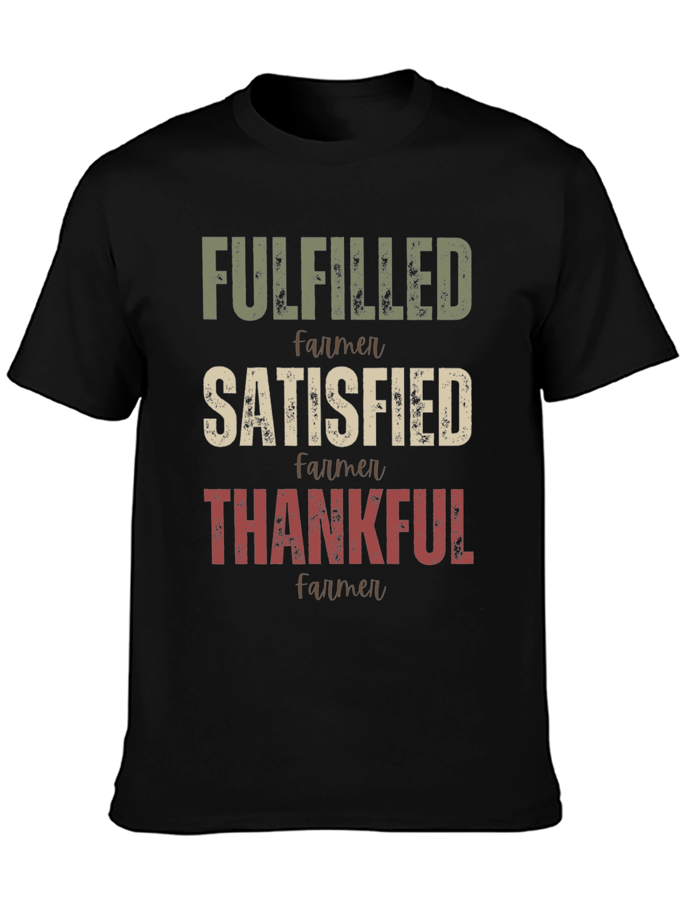Black Fulfilled Farmer Graphic T-Shirt view 3