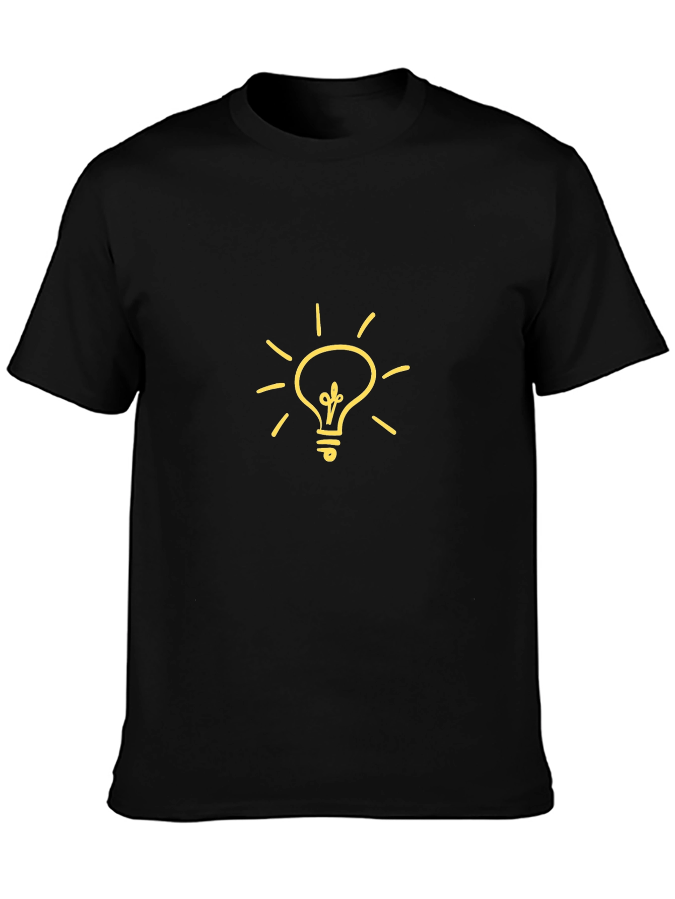 Black Idea Bulb Graphic Tee - Black Cotton T-Shirt view 3
