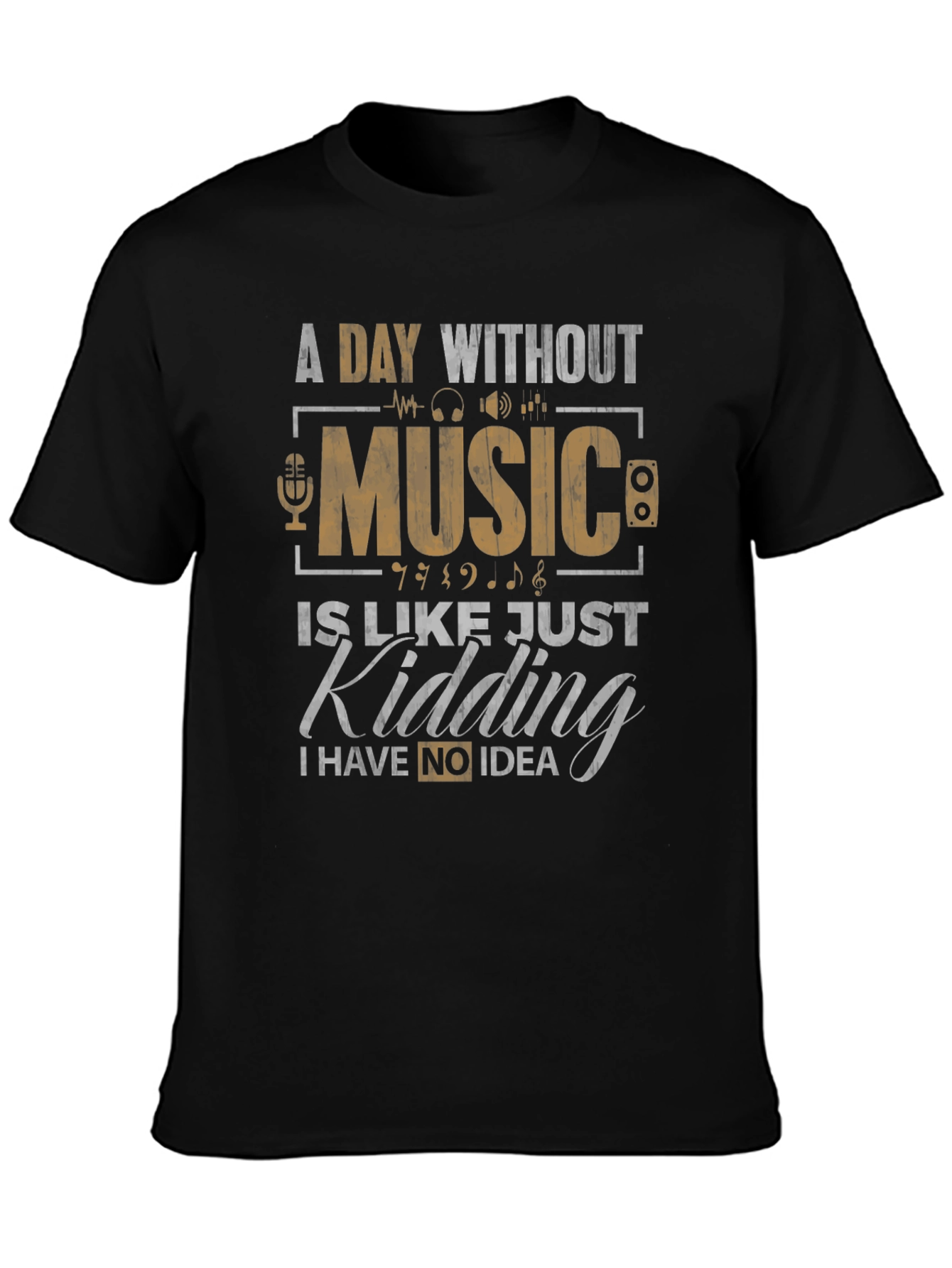 Black Music Lover's Tee: A Day Without Music view 3