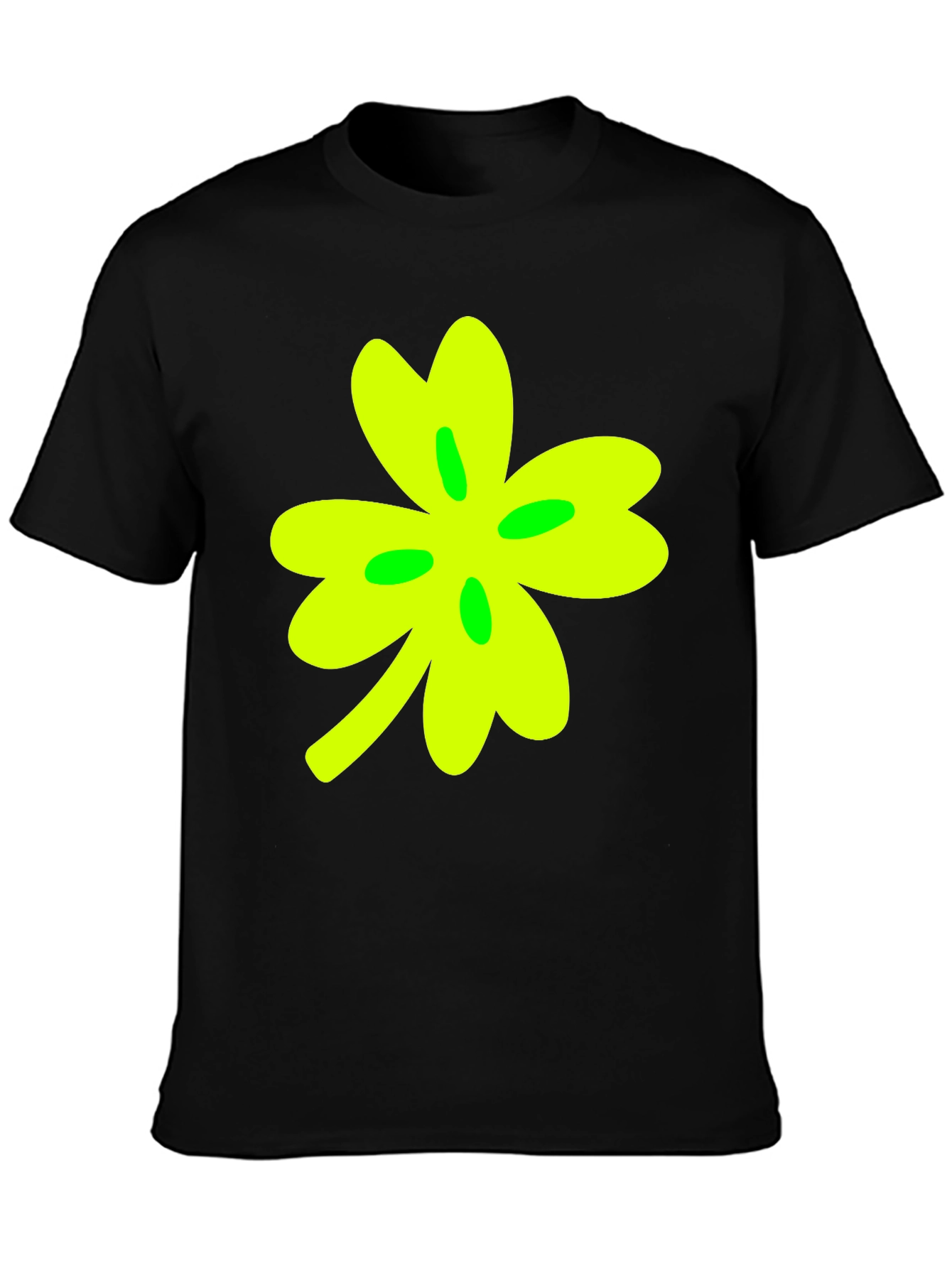 Black Lucky Clover Black T-Shirt view 3