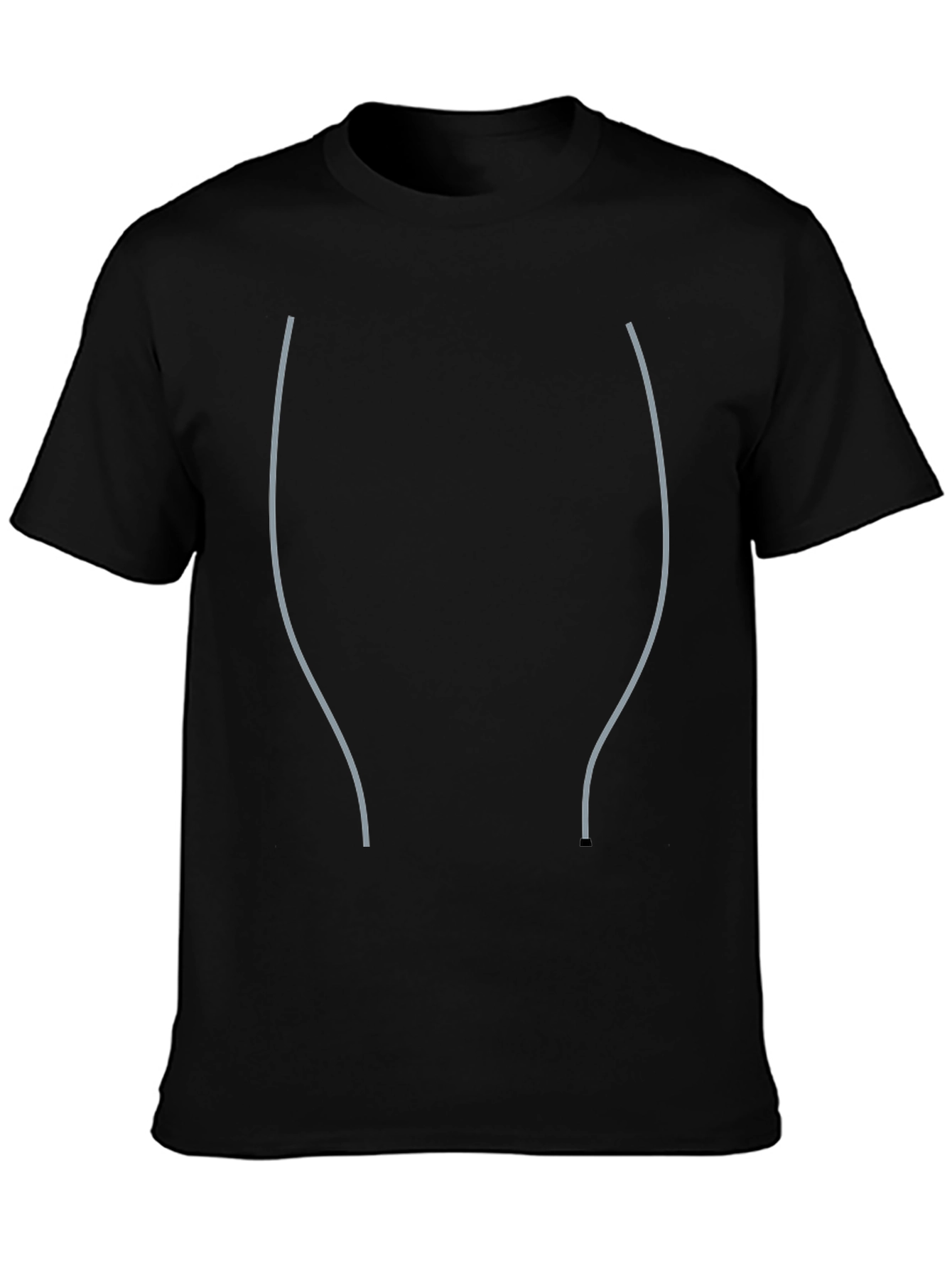 Black Mens Black Casual T-Shirt view 3