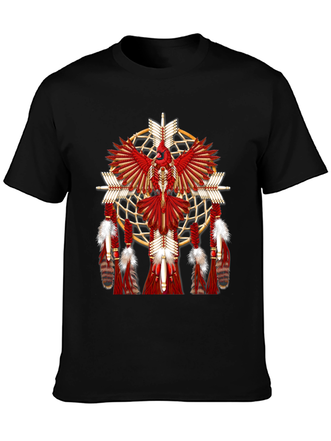 Black Cardinal Dreamcatcher Graphic Tee view 3