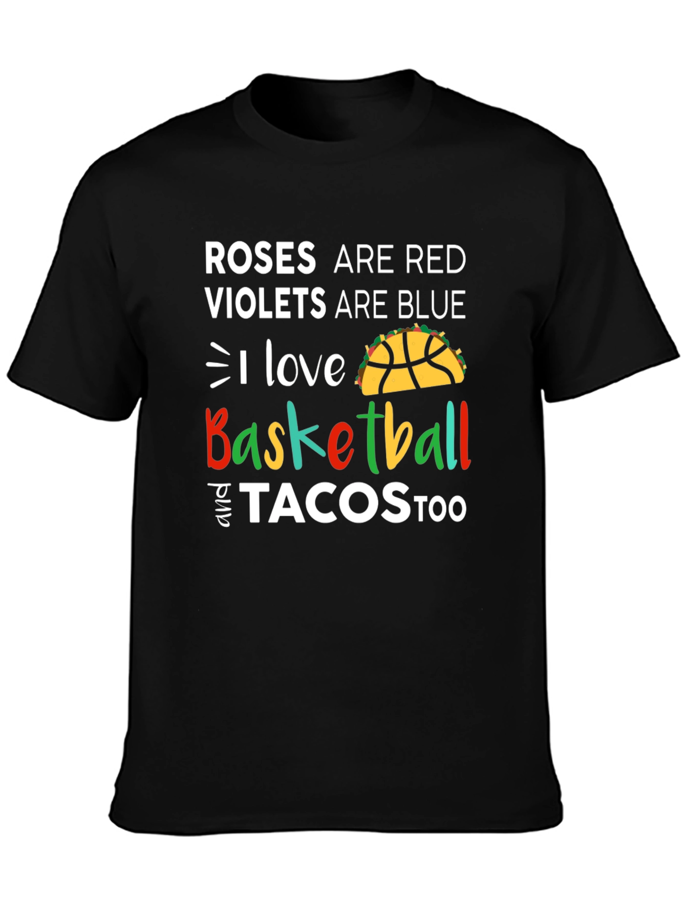 Black Basketball and Tacos Graphic Tee view 3