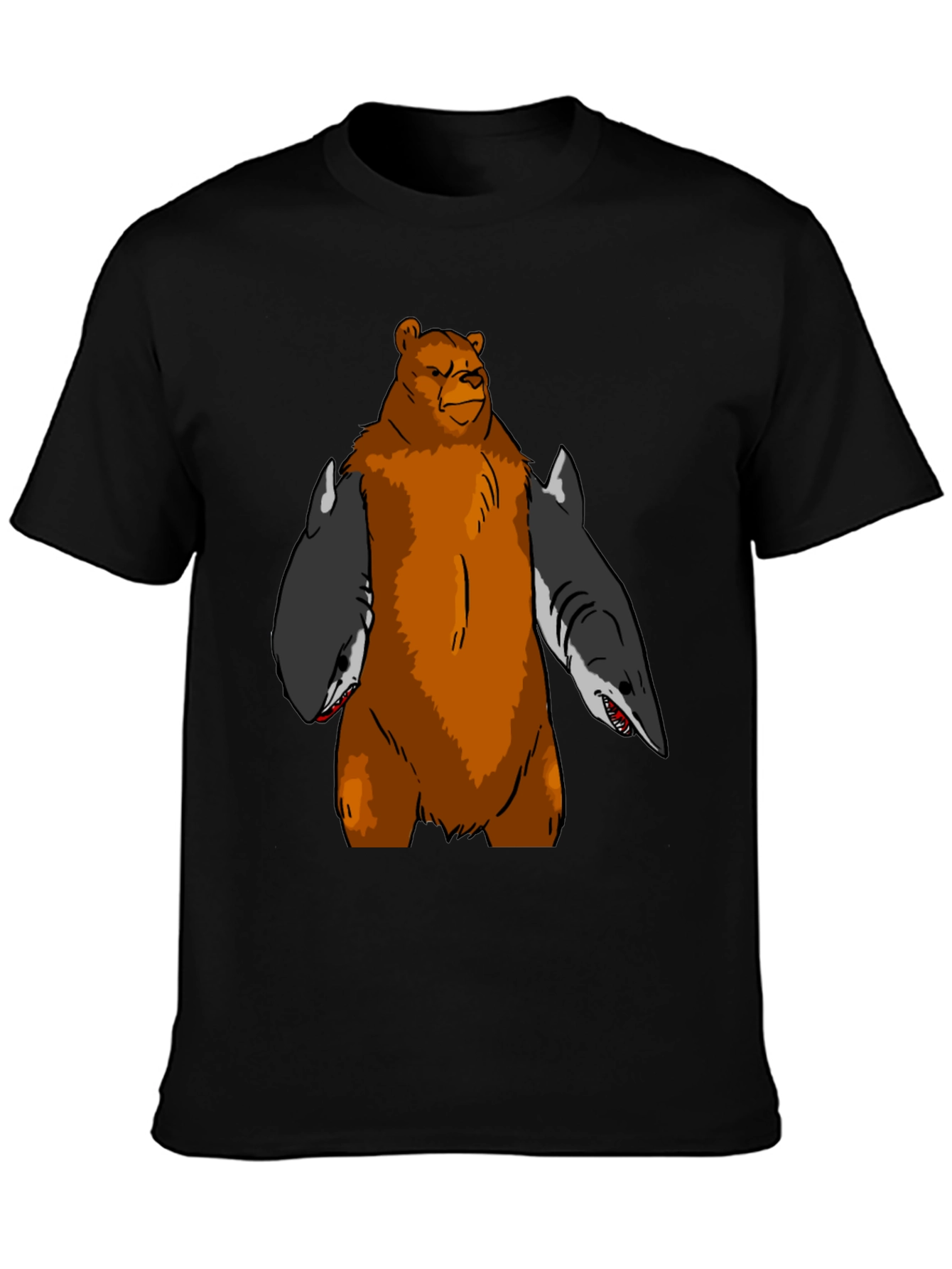 Black Bear Shark T-Shirt - Funny Graphic Tee view 3