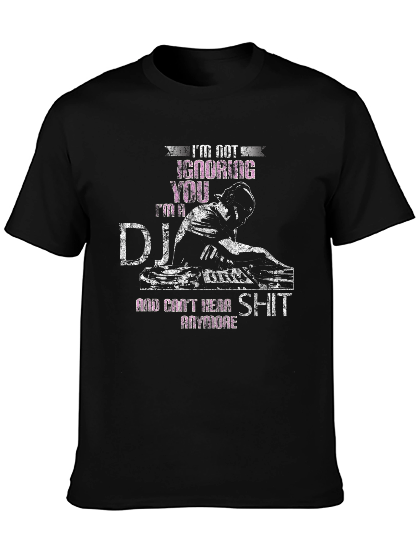 Black DJ Graphic T-Shirt - "I'm Not Ignoring You" view 3