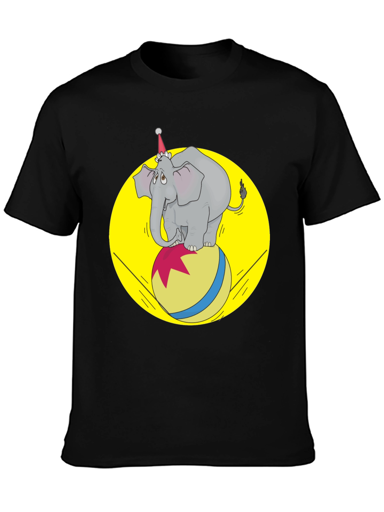 Black Circus Elephant T-Shirt - Novelty Graphic Tee view 3