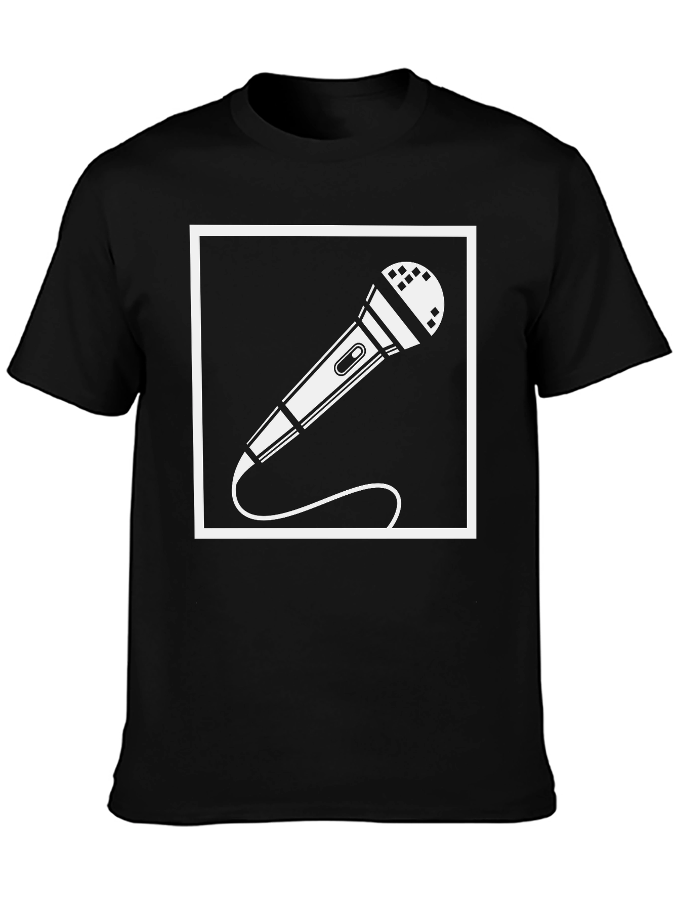 Black Black Microphone Graphic Tee - Singer Musician T-Shirt view 3