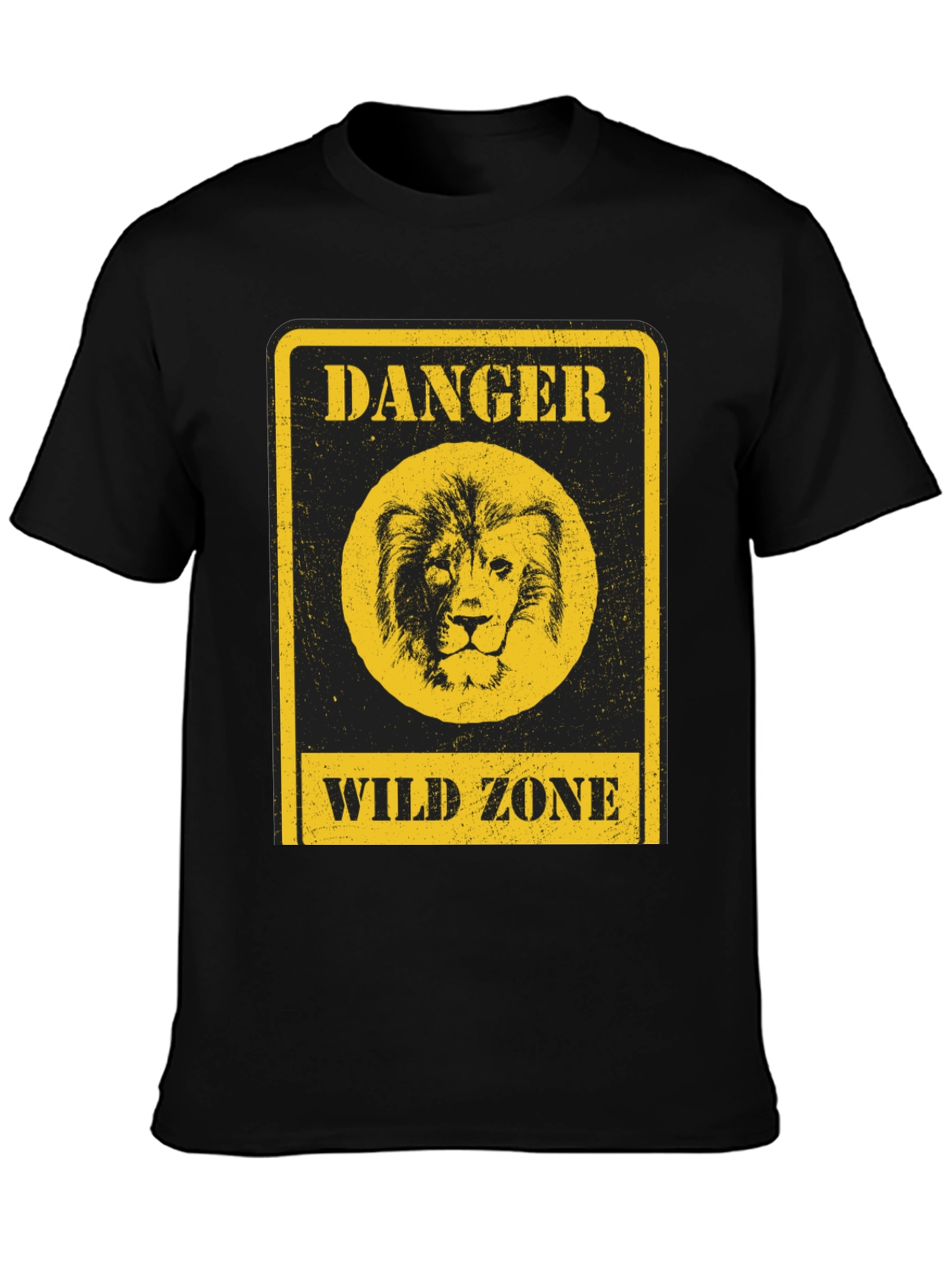 Black Danger Wild Zone Lion Graphic Tee - Black view 3