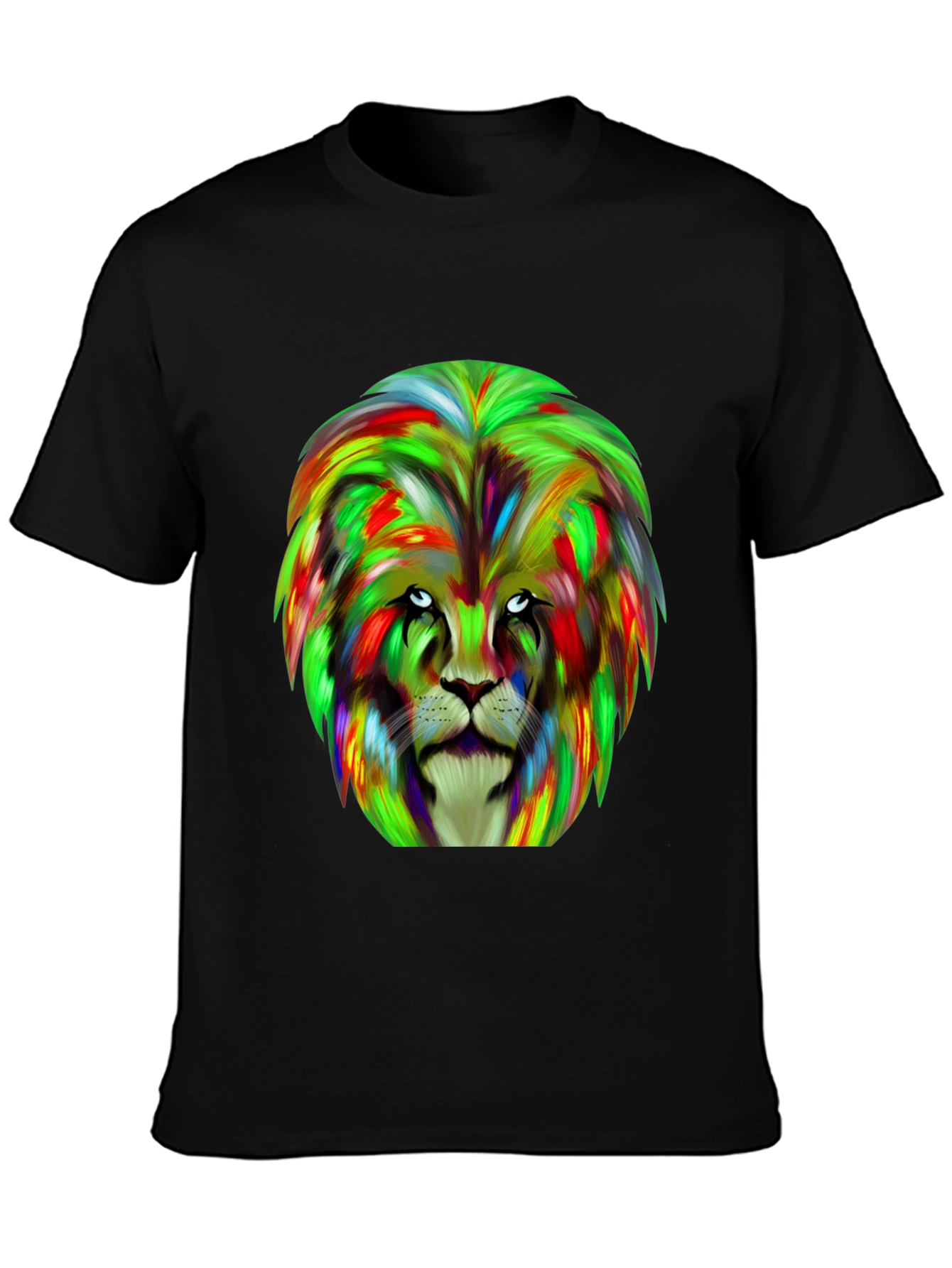 Black Lion Graphic Tee - Bold Colorful Design view 3