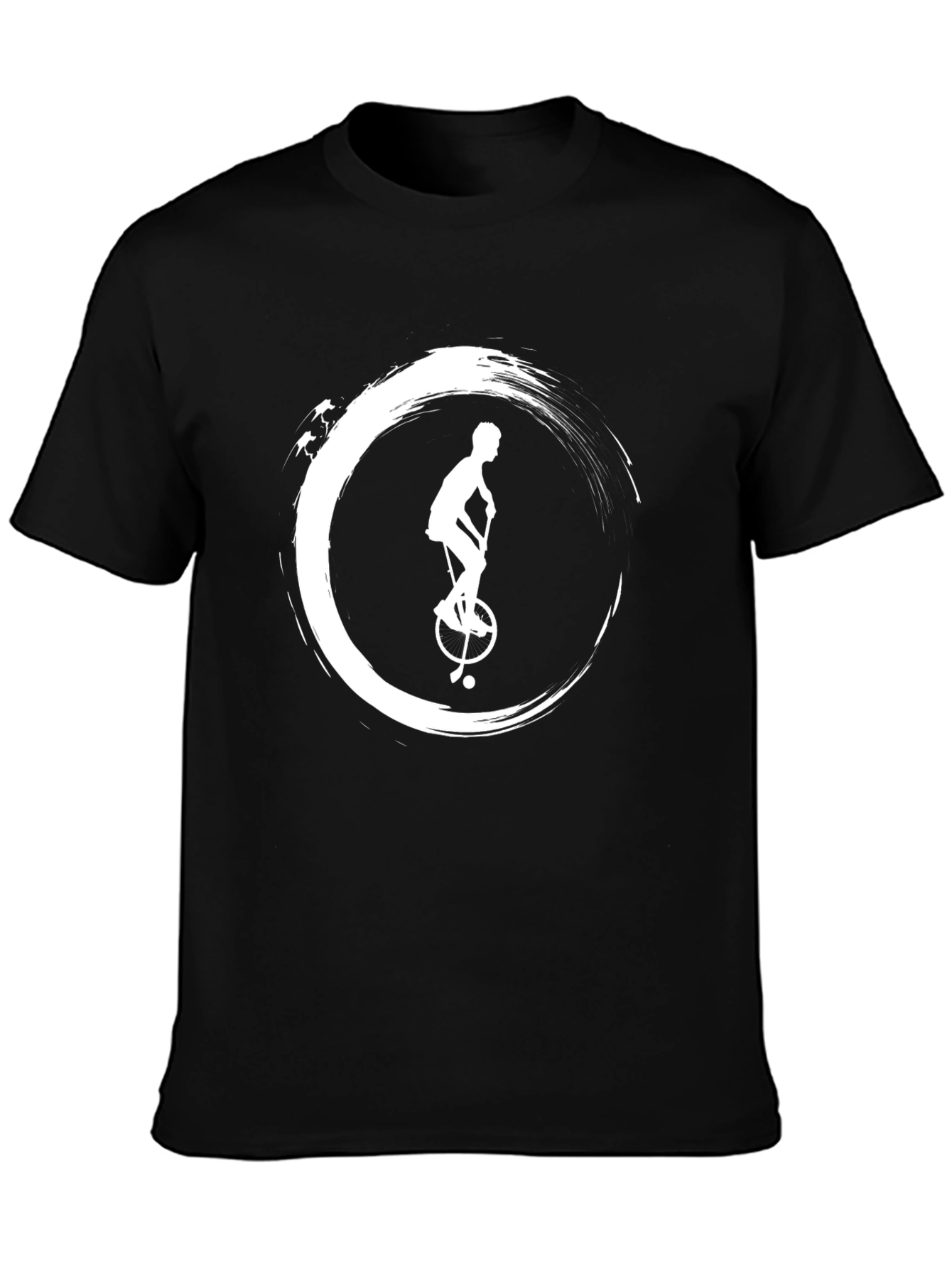 Black Unicycle Zen T-Shirt - Black Graphic Tee view 3