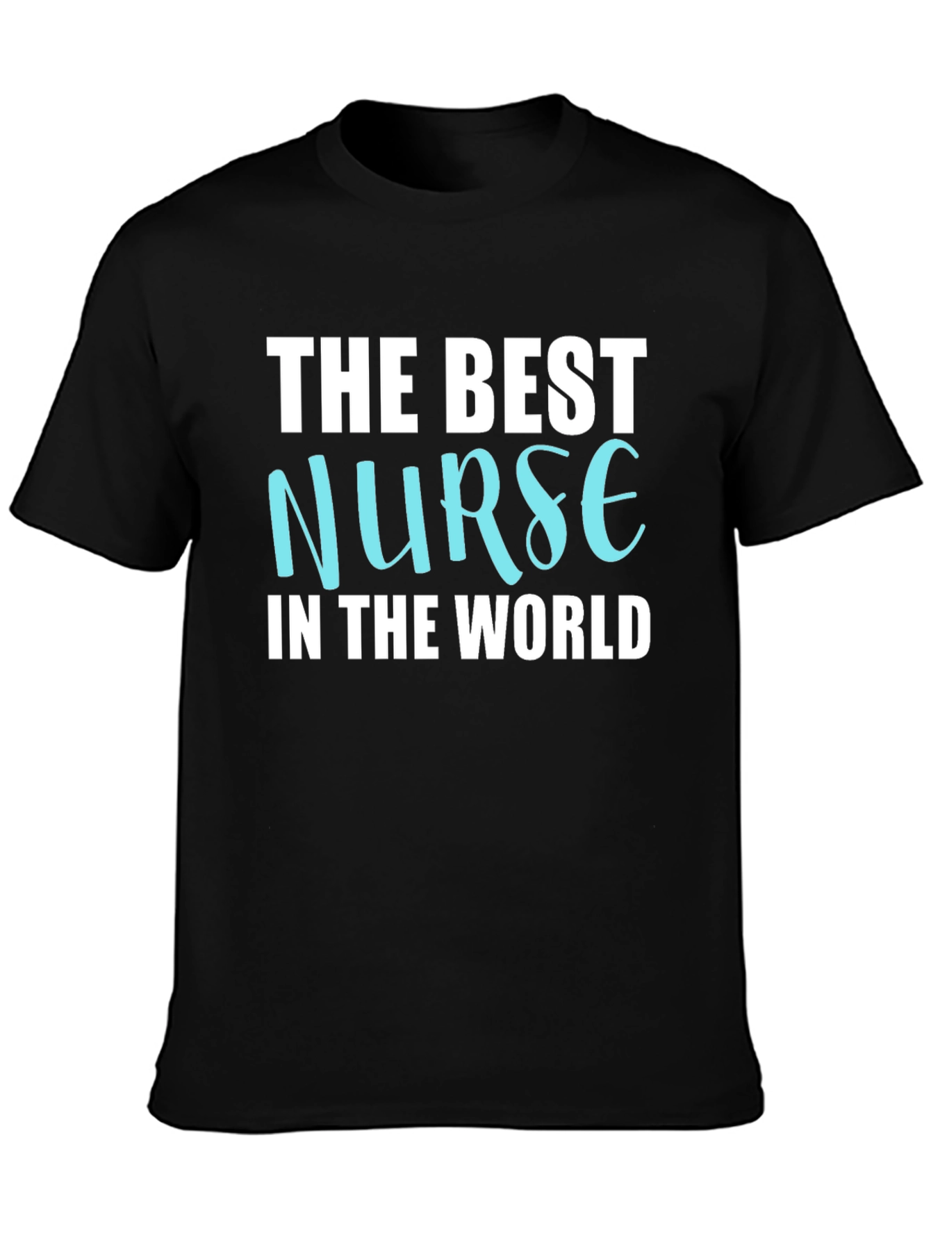 Black Best Nurse in the World Black Graphic Tee Shirt view 3