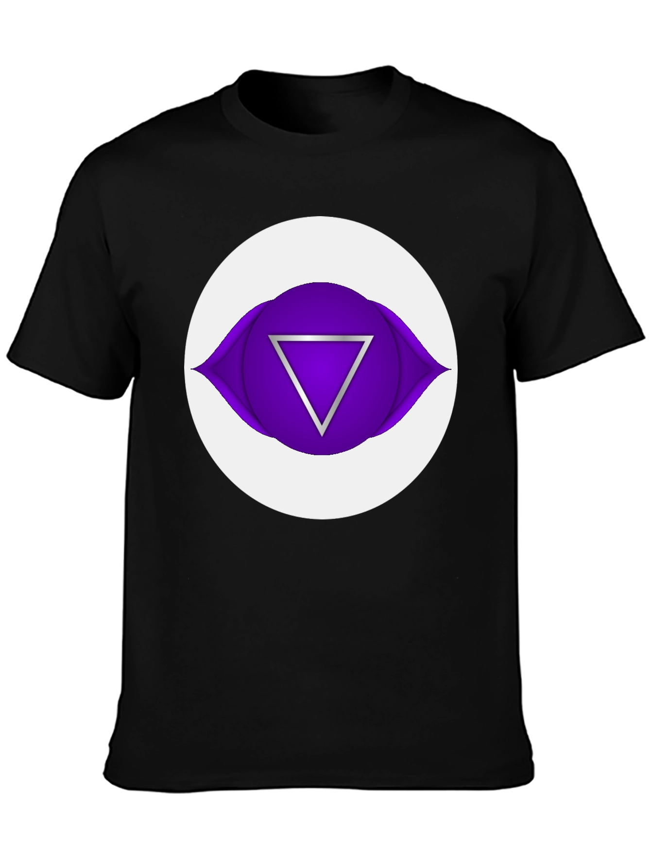 Black Third Eye Chakra Graphic Tee - Black Cotton T-Shirt view 3