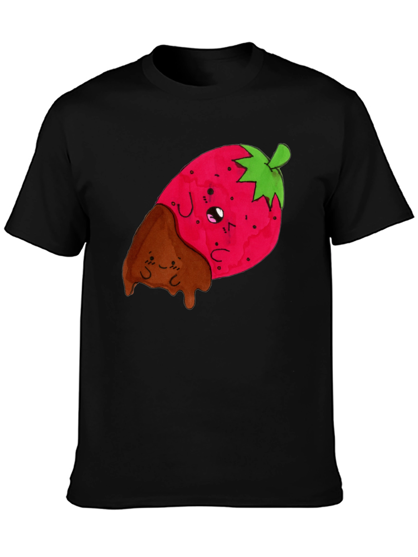 Black Strawberry Dipped in Chocolate Graphic Tee view 3