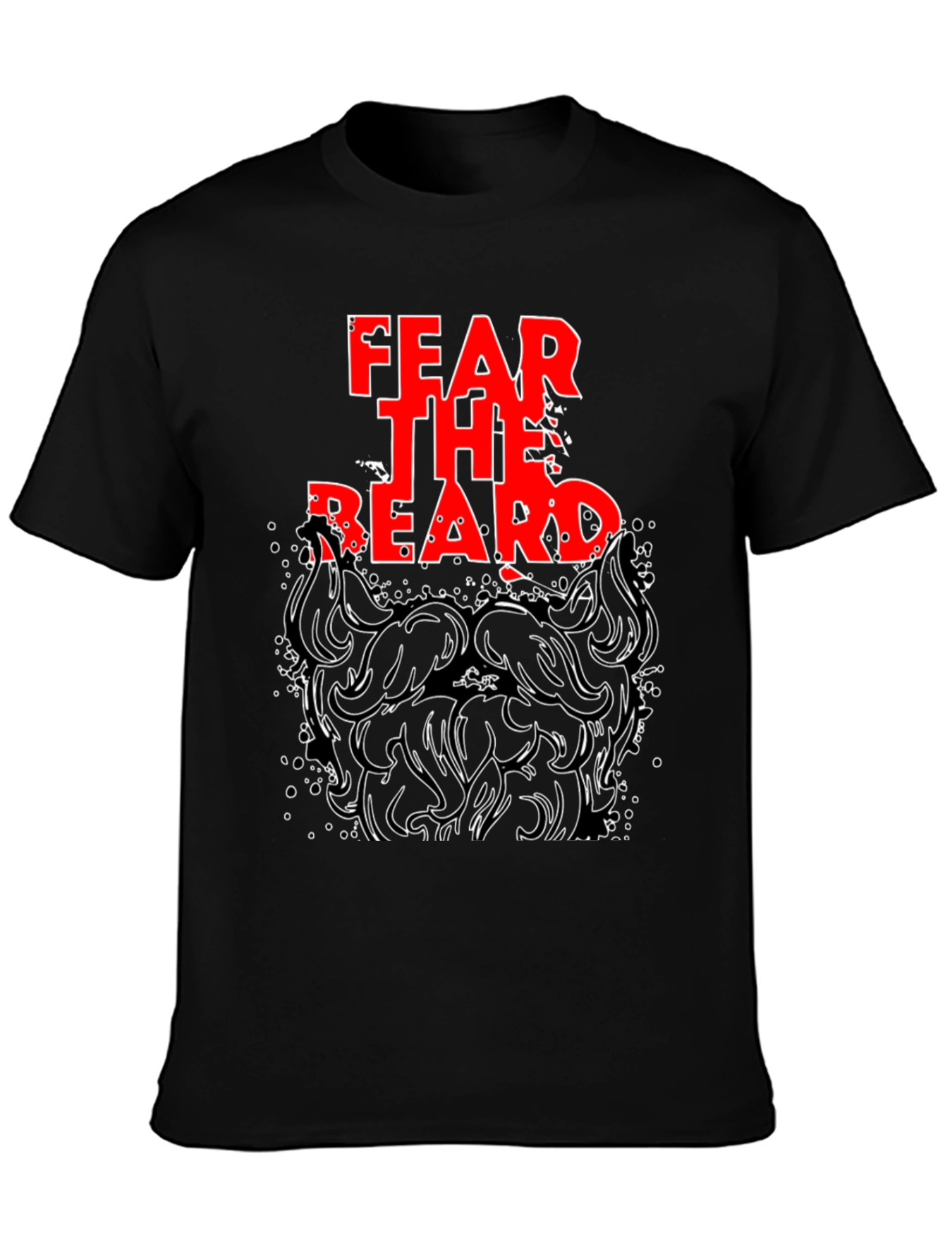 Black Fear The Beard T-Shirt - Black Cotton Tee view 3