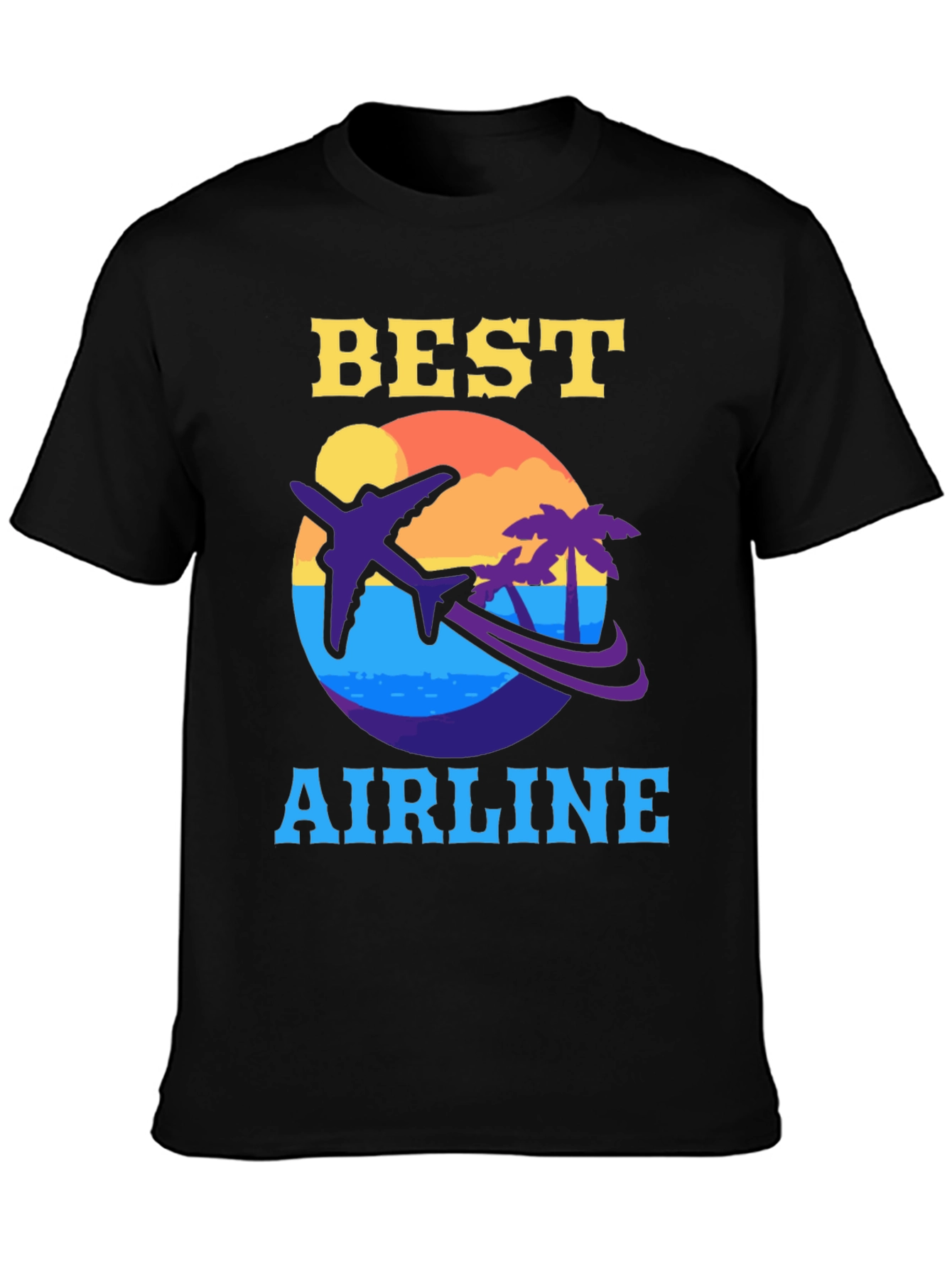 Black Best Airline Graphic T-Shirt - Travel Vacation Tee view 3