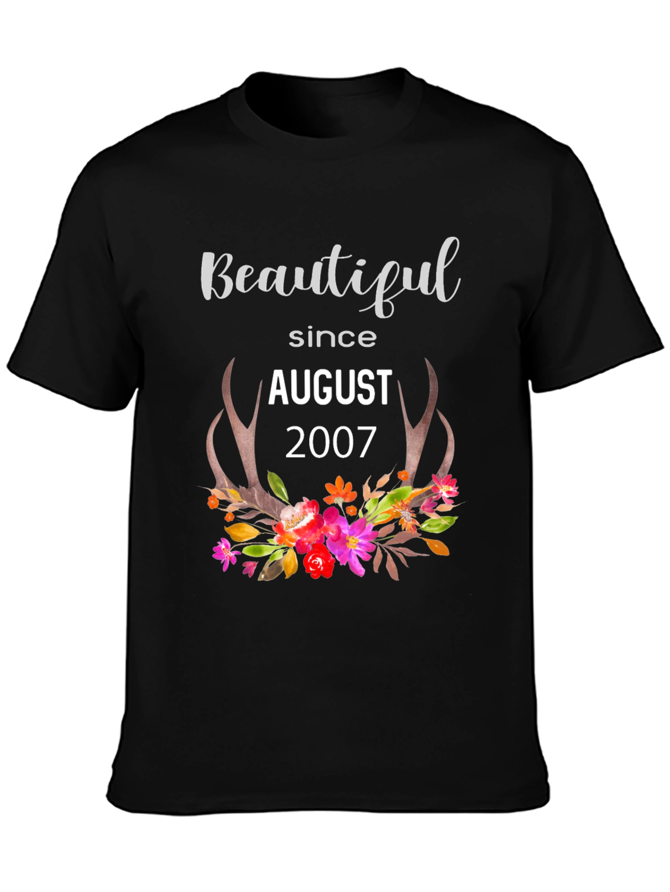 Black Beautiful Since August 2007 Floral Antler Shirt view 3