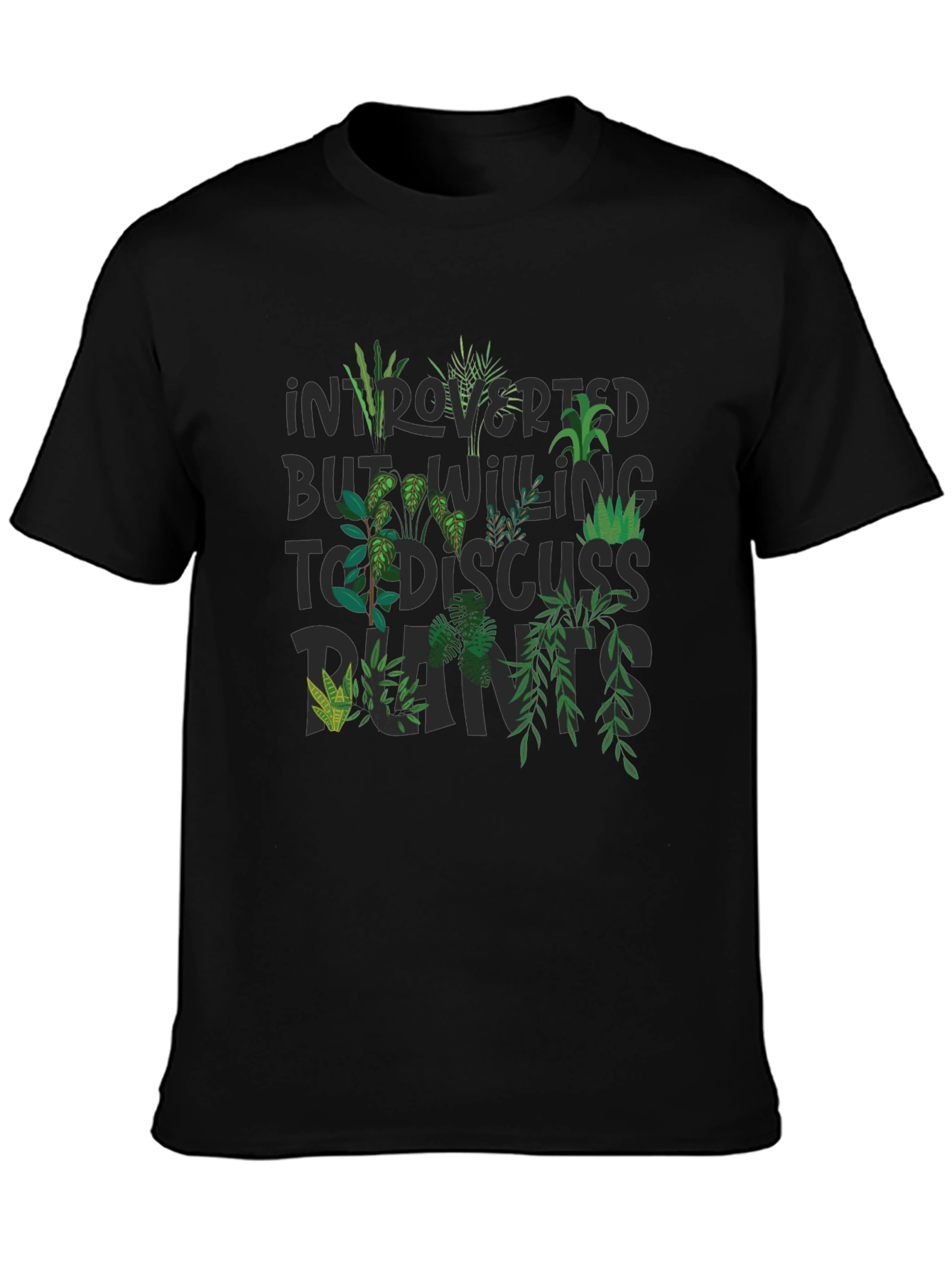 Black Introverted Plant Lover T-Shirt view 3