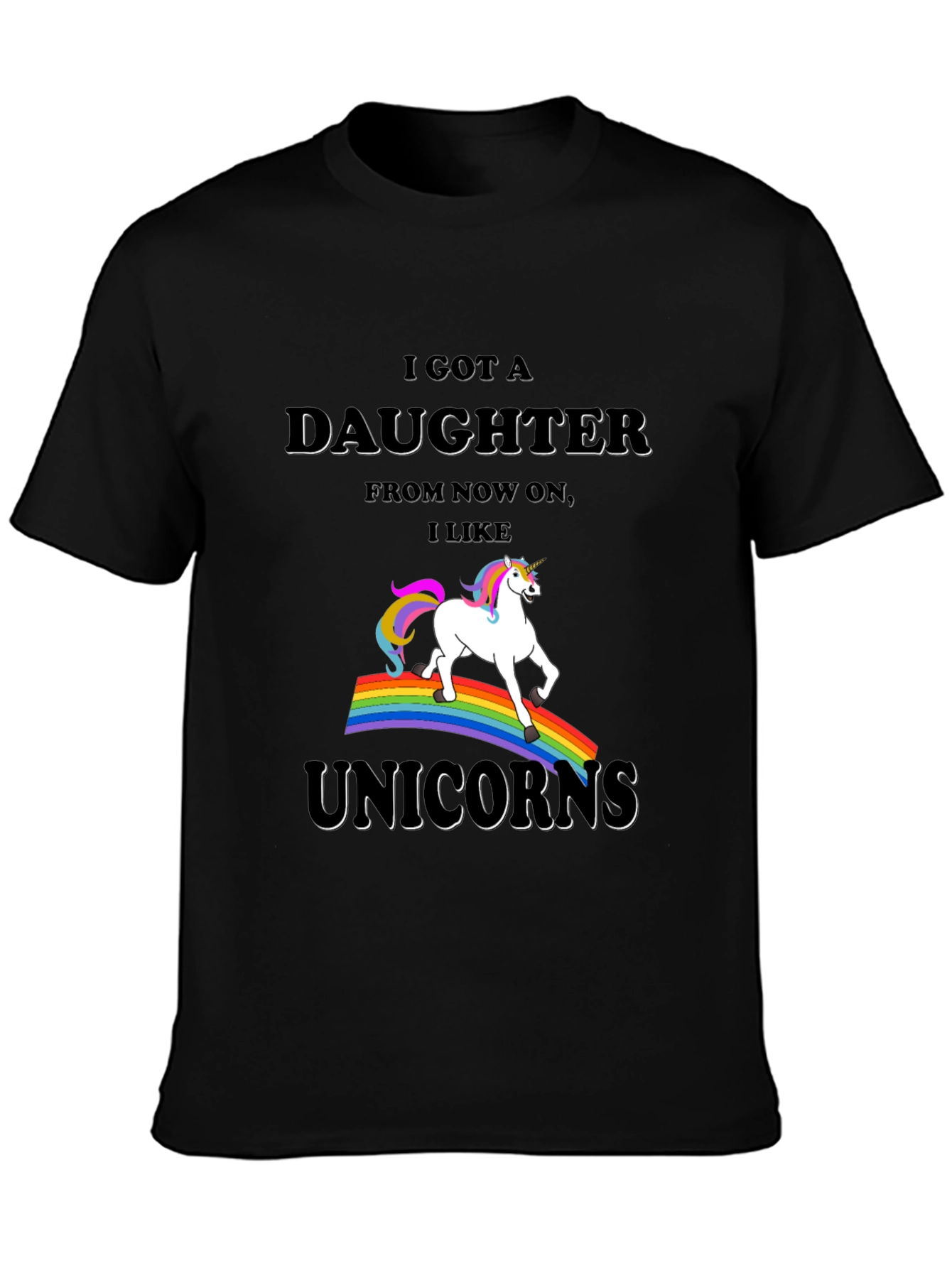 Black I Got a Daughter Unicorn T-Shirt view 3