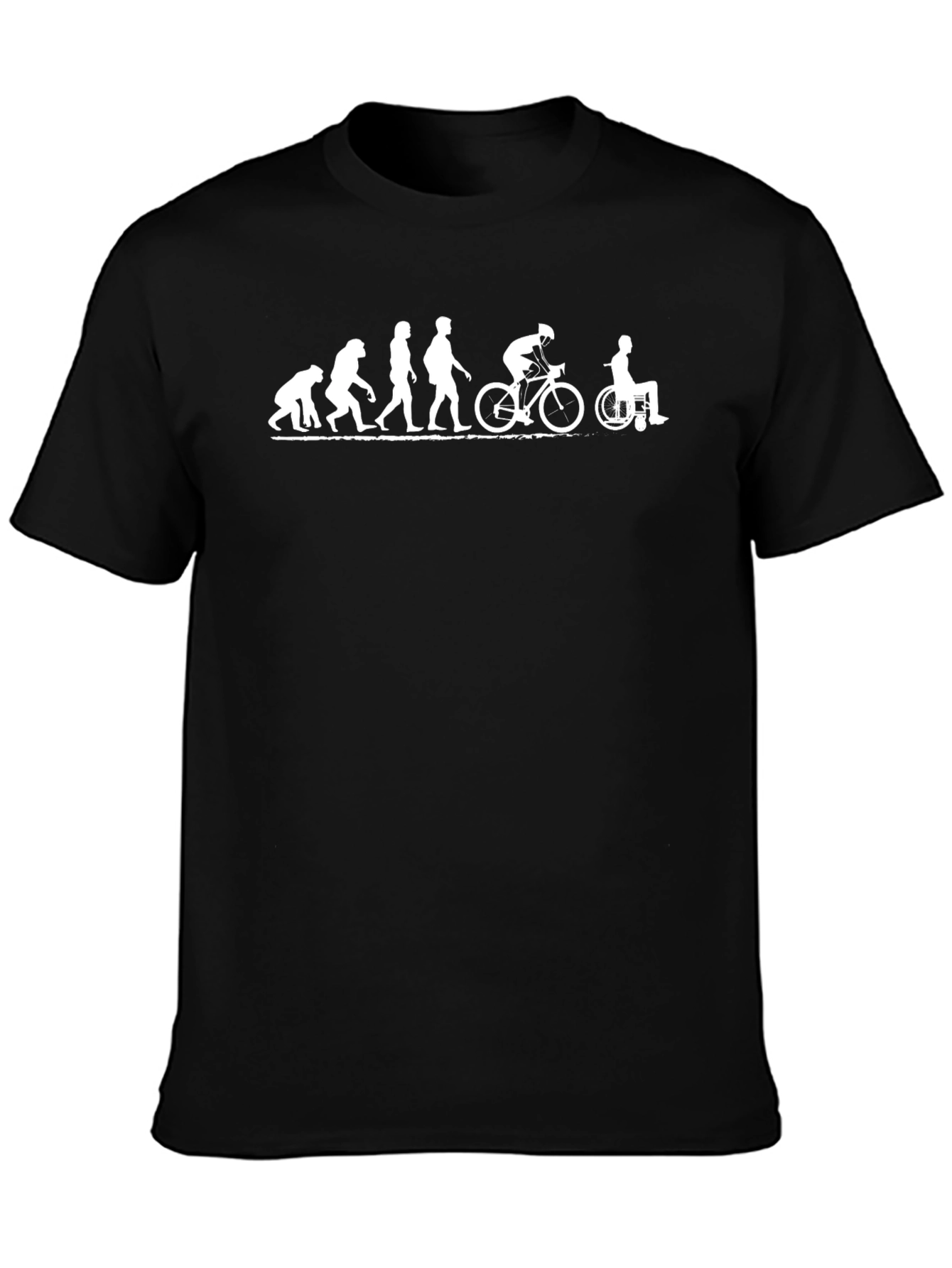 Black Evolution of Cyclist Graphic T-Shirt view 3