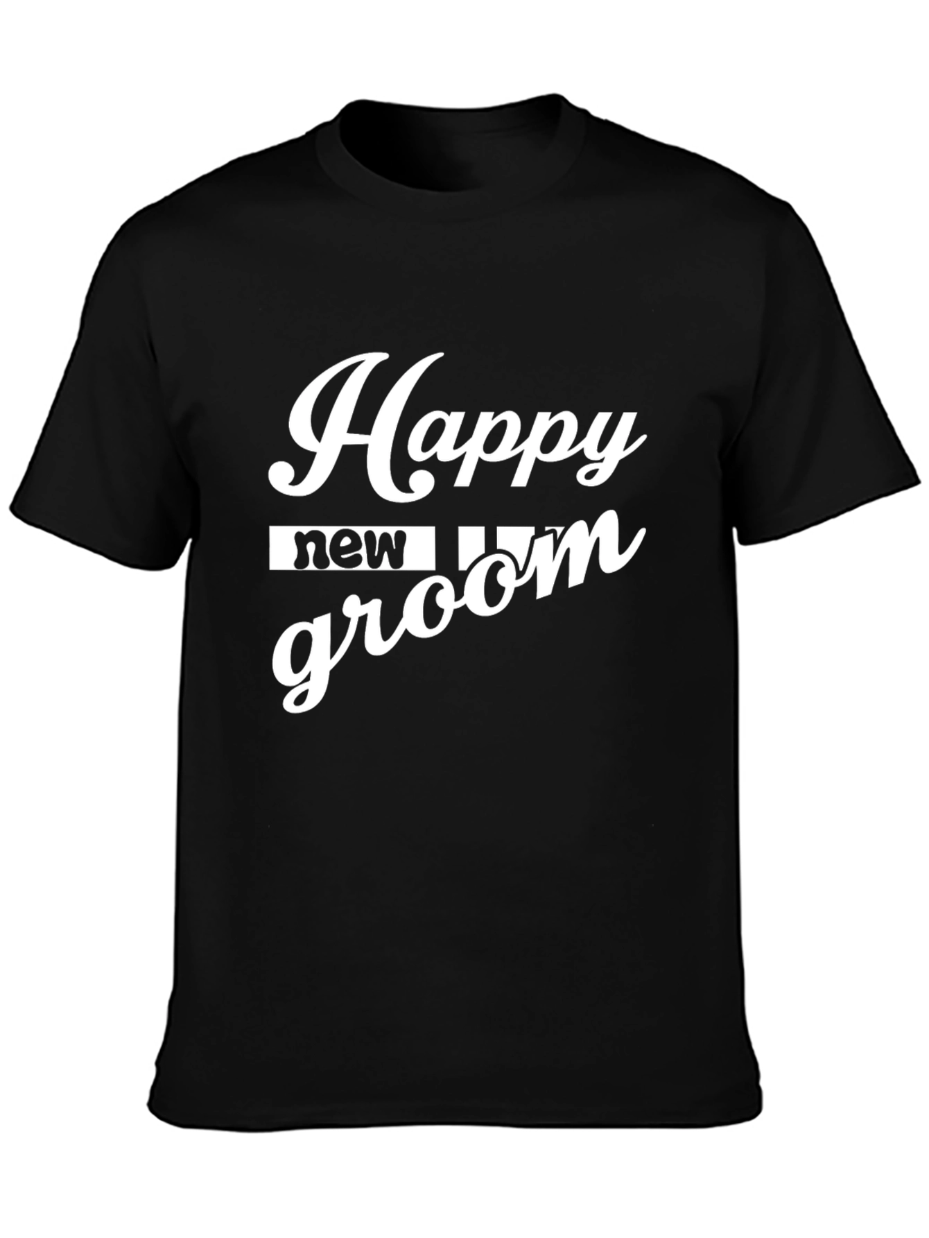 Black Happy New Groom T-Shirt view 3