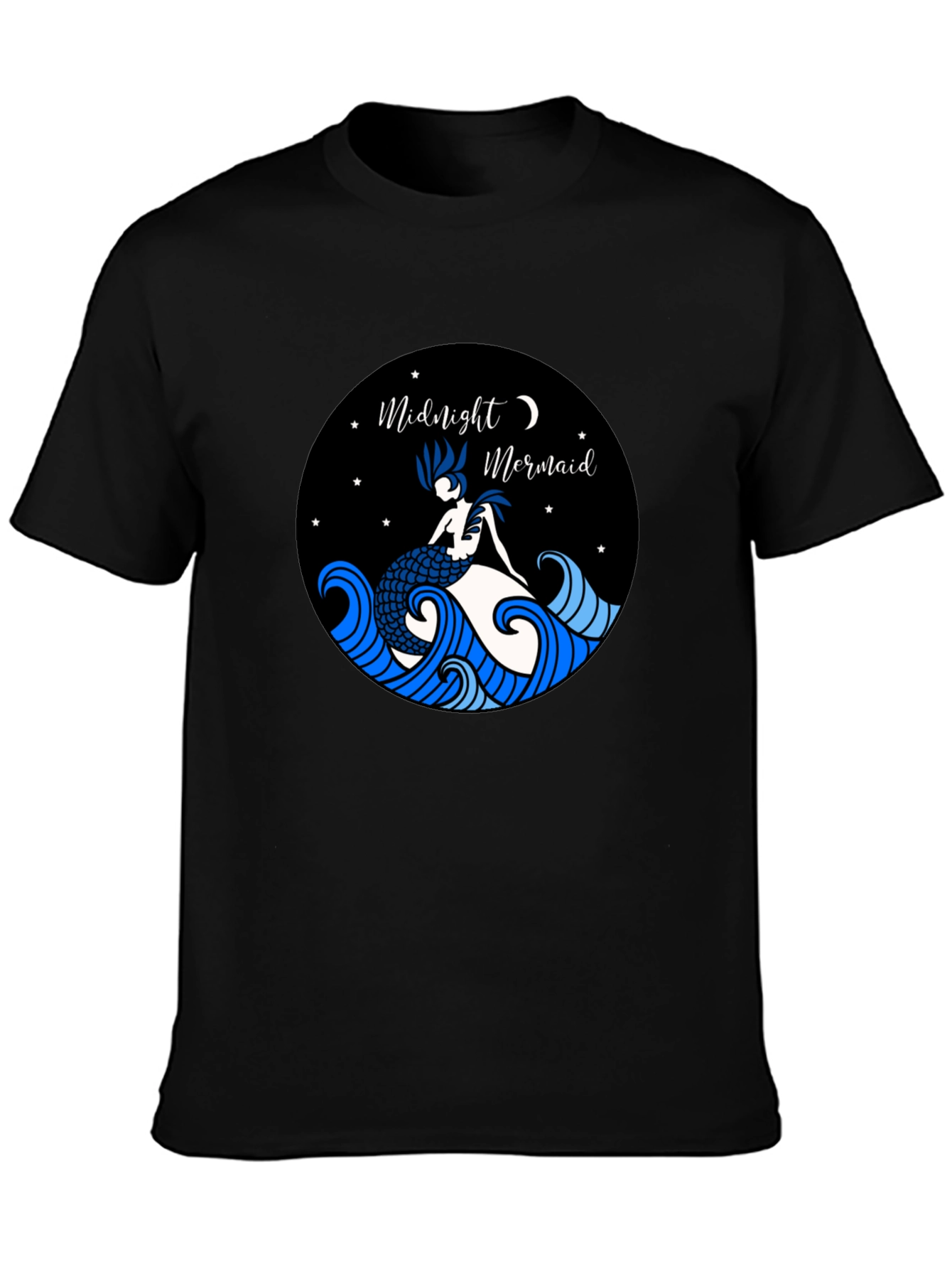 Black Midnight Mermaid Graphic Tee view 3