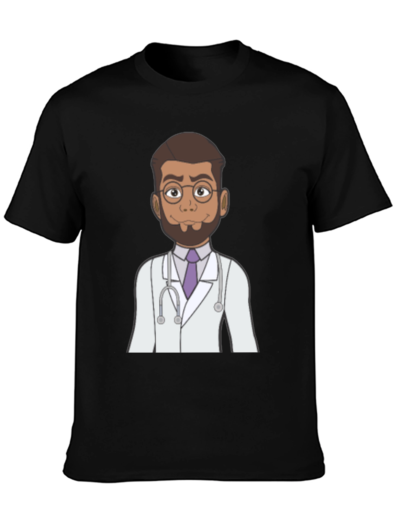 Black Doctor Cartoon Graphic T-Shirt view 3