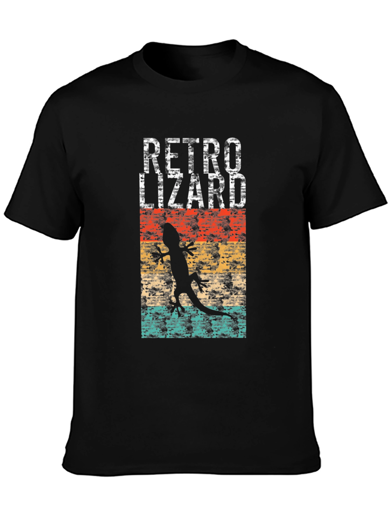 Black Retro Lizard Graphic T-Shirt - Black view 3