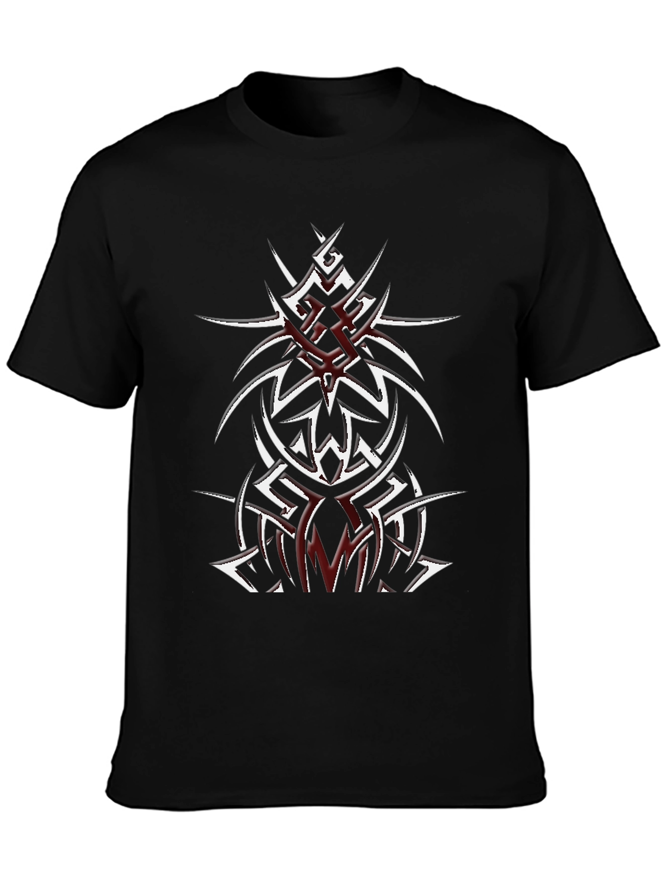 Black Tribal Tattoo Graphic Black T-Shirt view 3