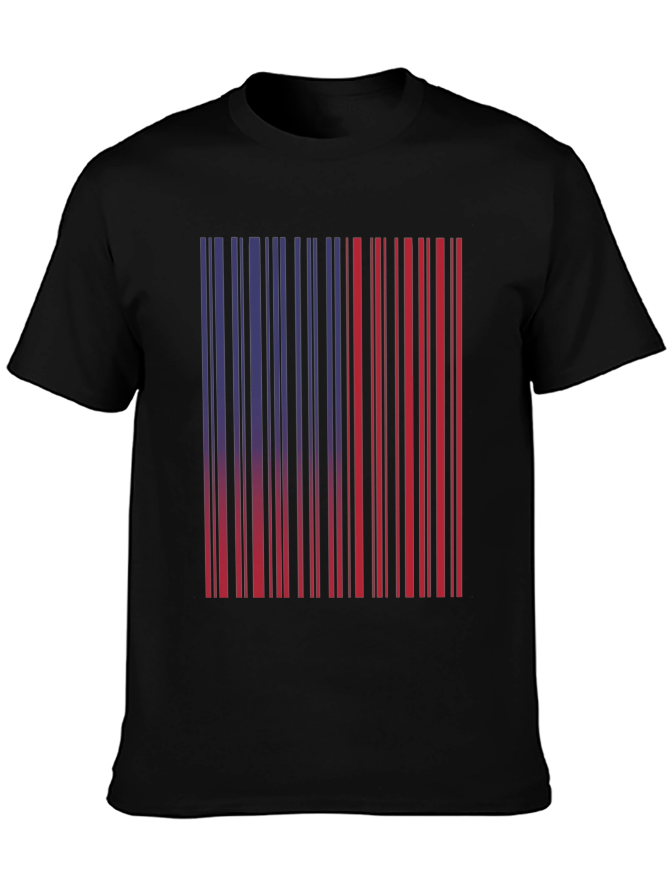 Black Barcode Graphic Tee - Unique Red & Blue Design view 3