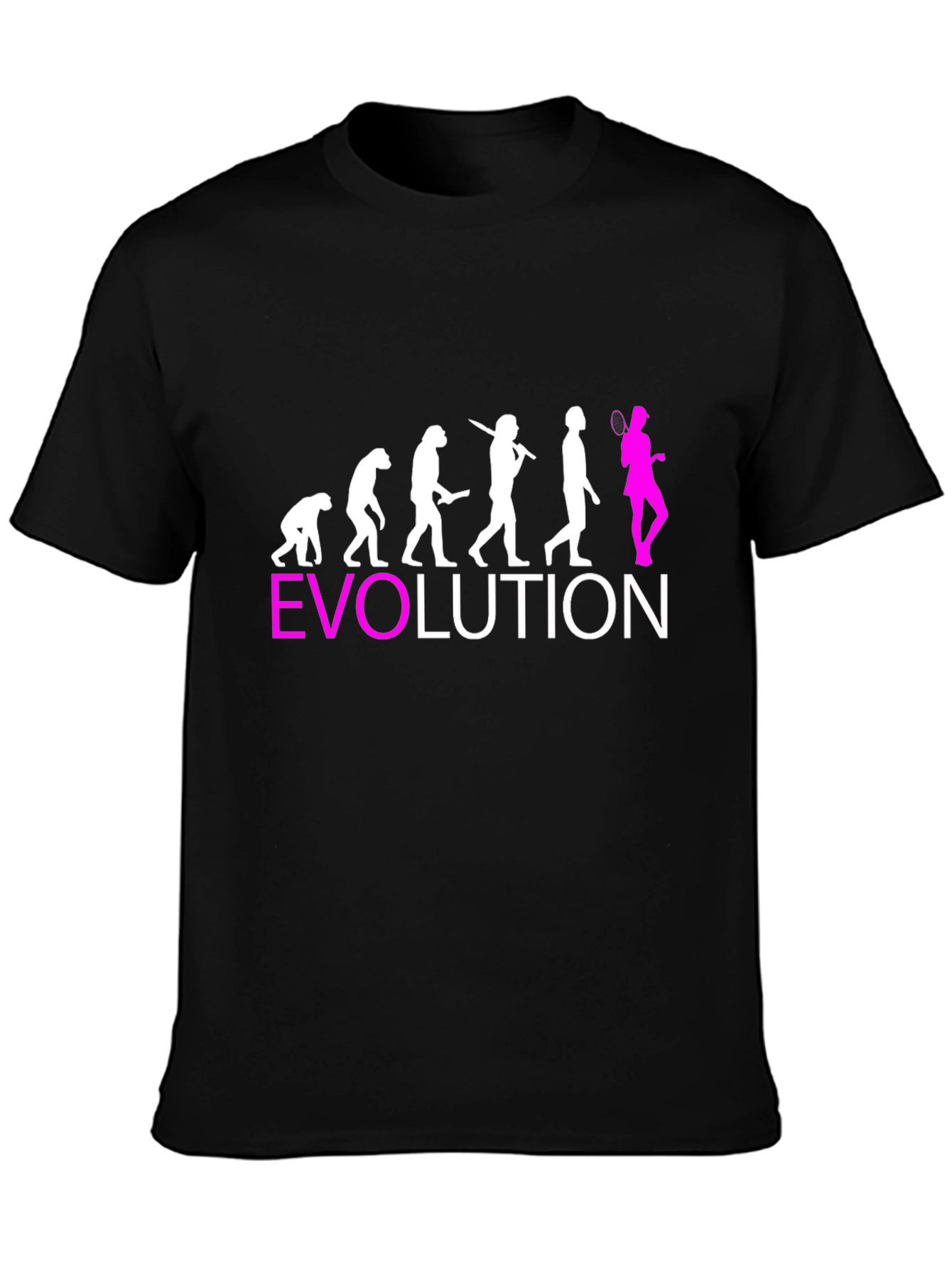 Black Evolution of Badminton T-Shirt - Funny Sport Tee view 3
