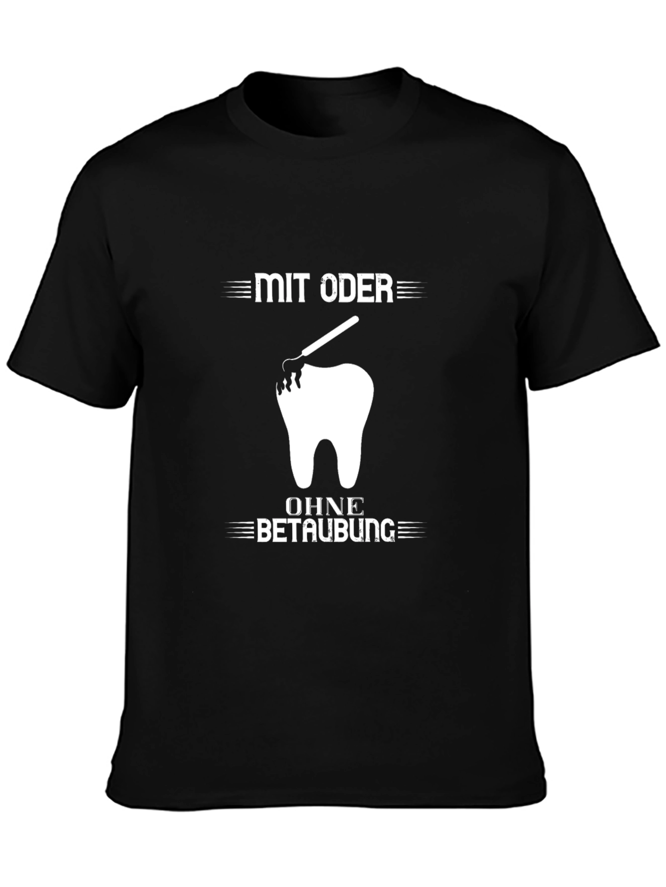 Black Funny Dentist T-Shirt - Tooth Design - With or Without Numbing view 3