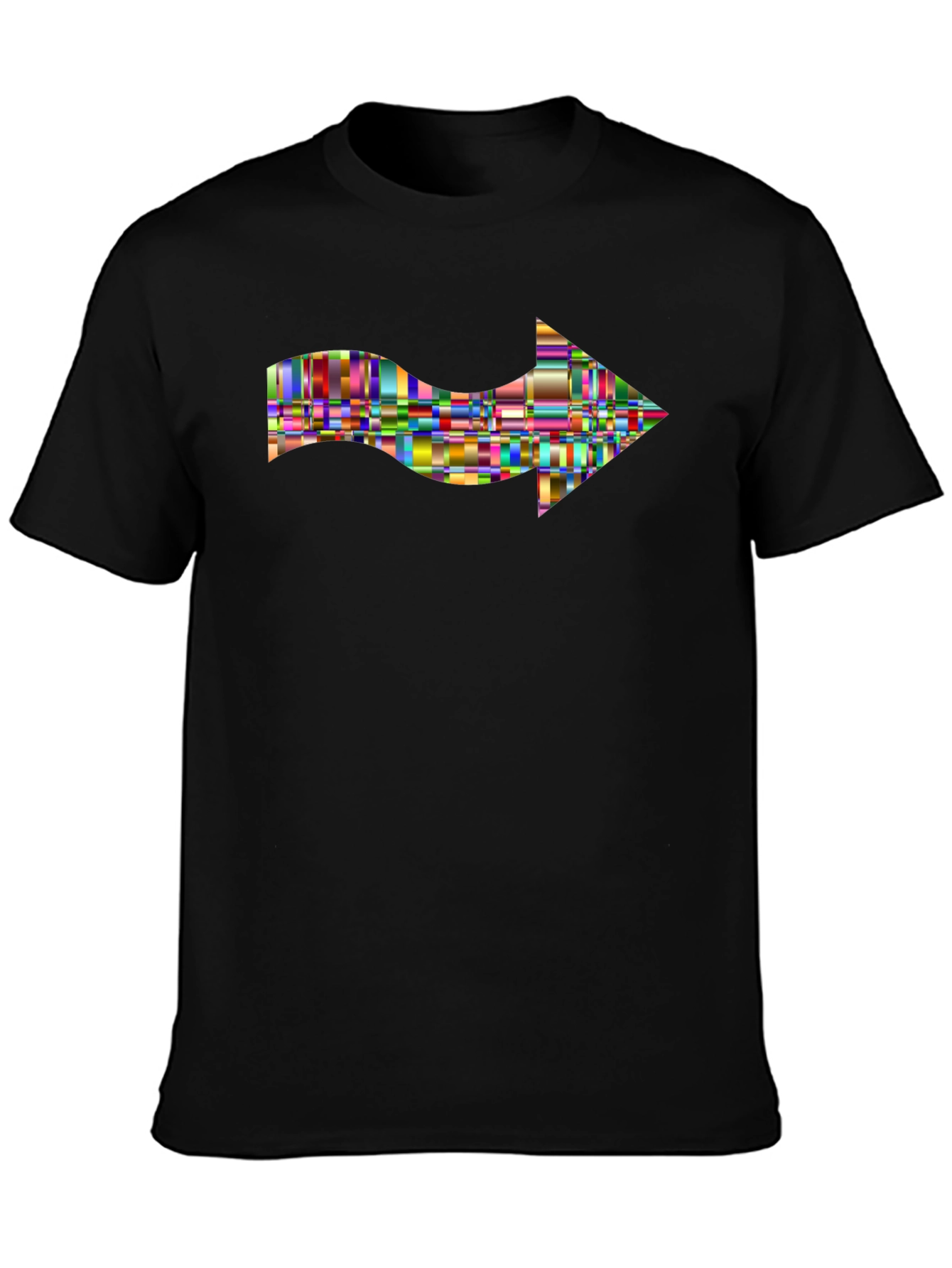 Black Abstract Arrow T-Shirt - Modern Graphic Tee view 3