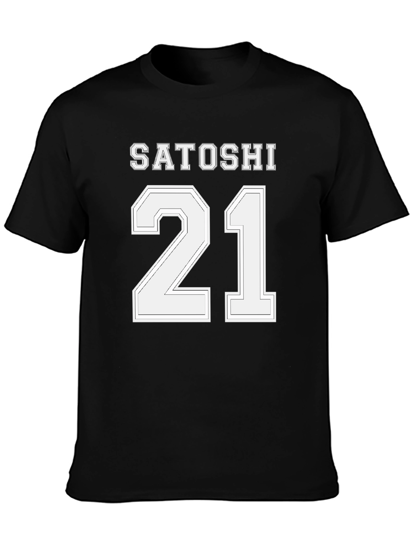 Black Satoshi 21 Black T-Shirt - Crypto Enthusiast Apparel view 3