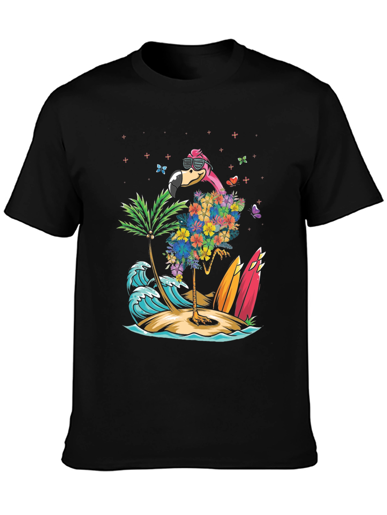 Tropical Flamingo Beach T-Shirt - 3