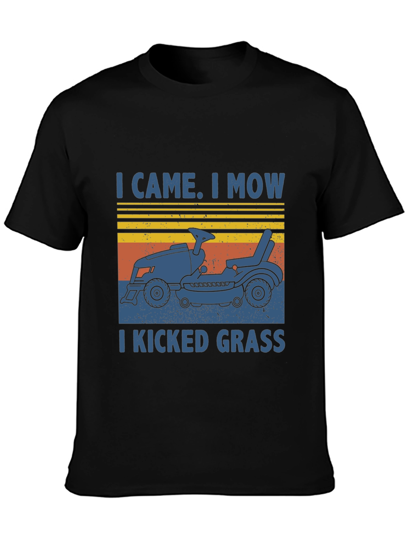 Black I Came I Mow T-Shirt - Lawn Mower Humor view 3