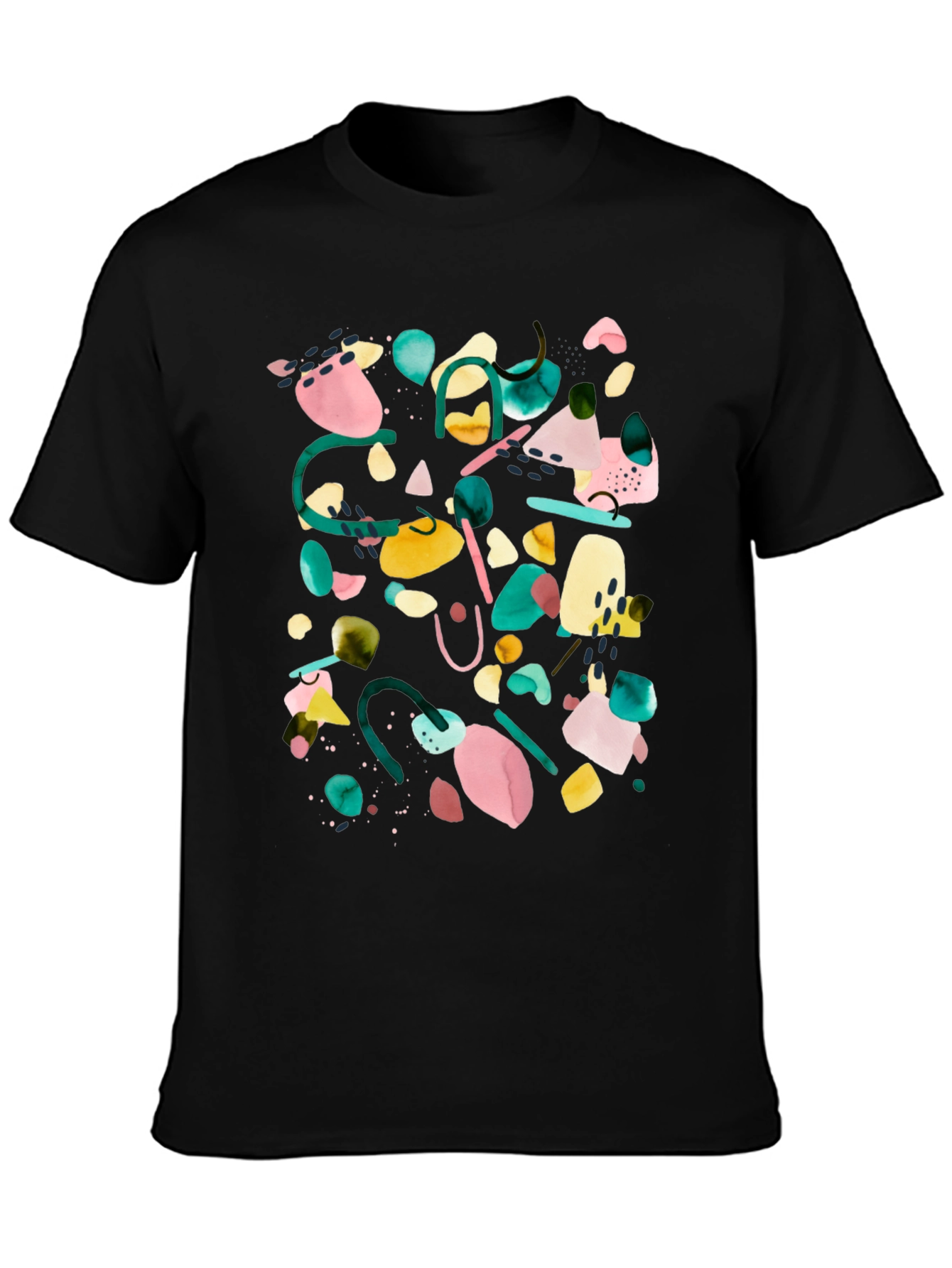 Black Abstract Art Black T-Shirt view 3