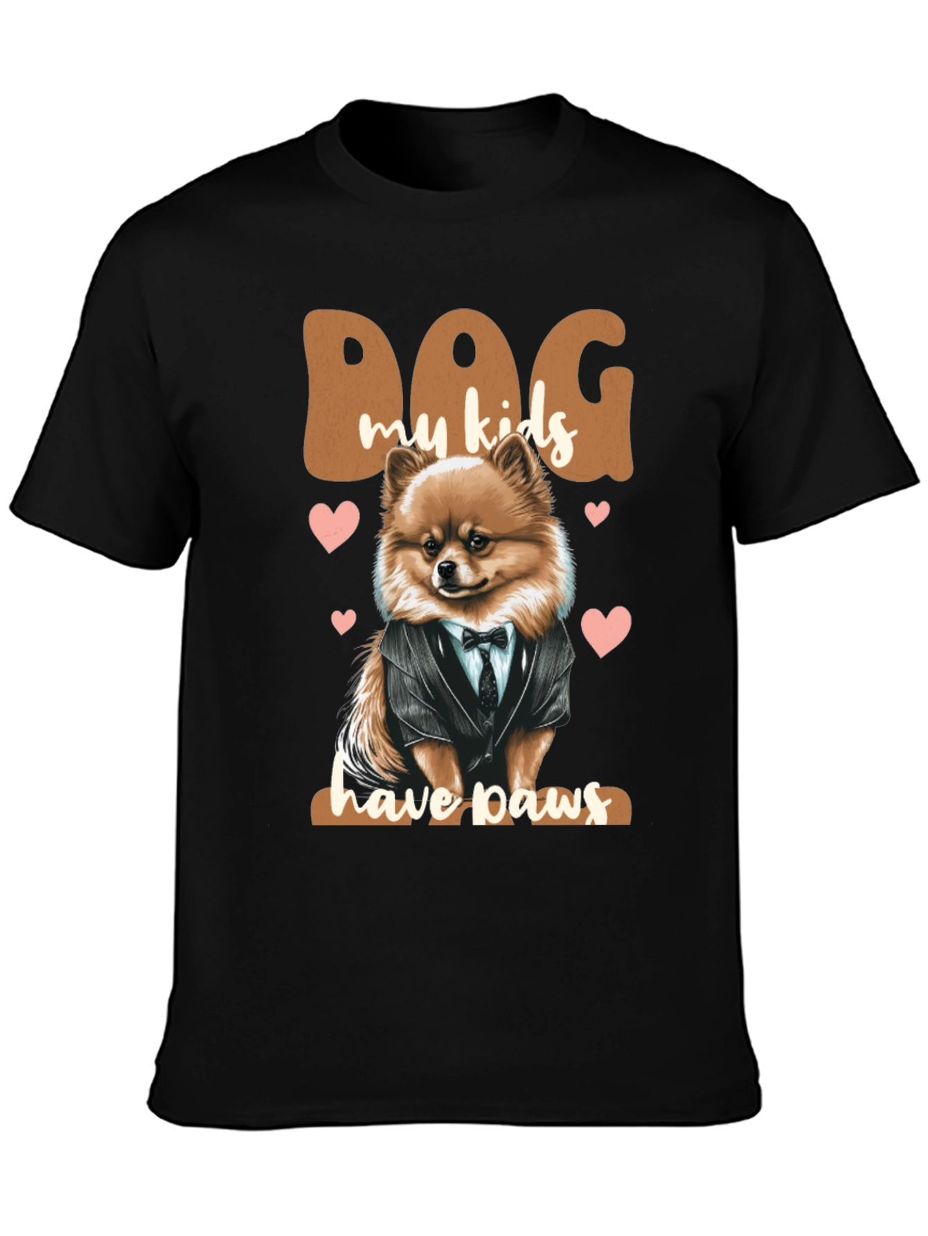 Black Dog My Kids Have Paws T-Shirt view 3