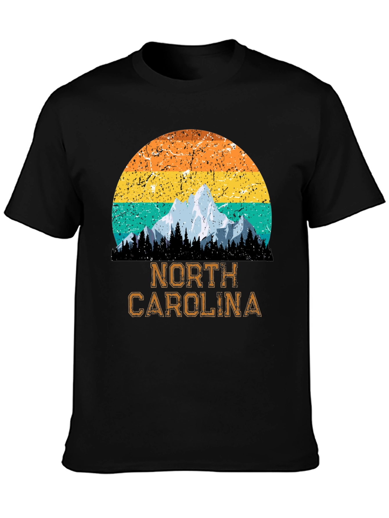 Black North Carolina Mountain Graphic T-Shirt view 3