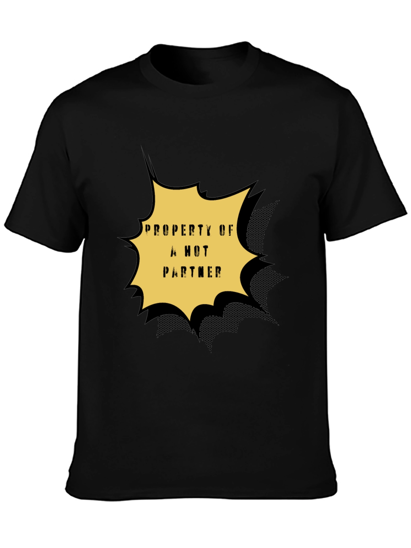 Black Property of a Hot Partner Graphic Tee - Black view 3